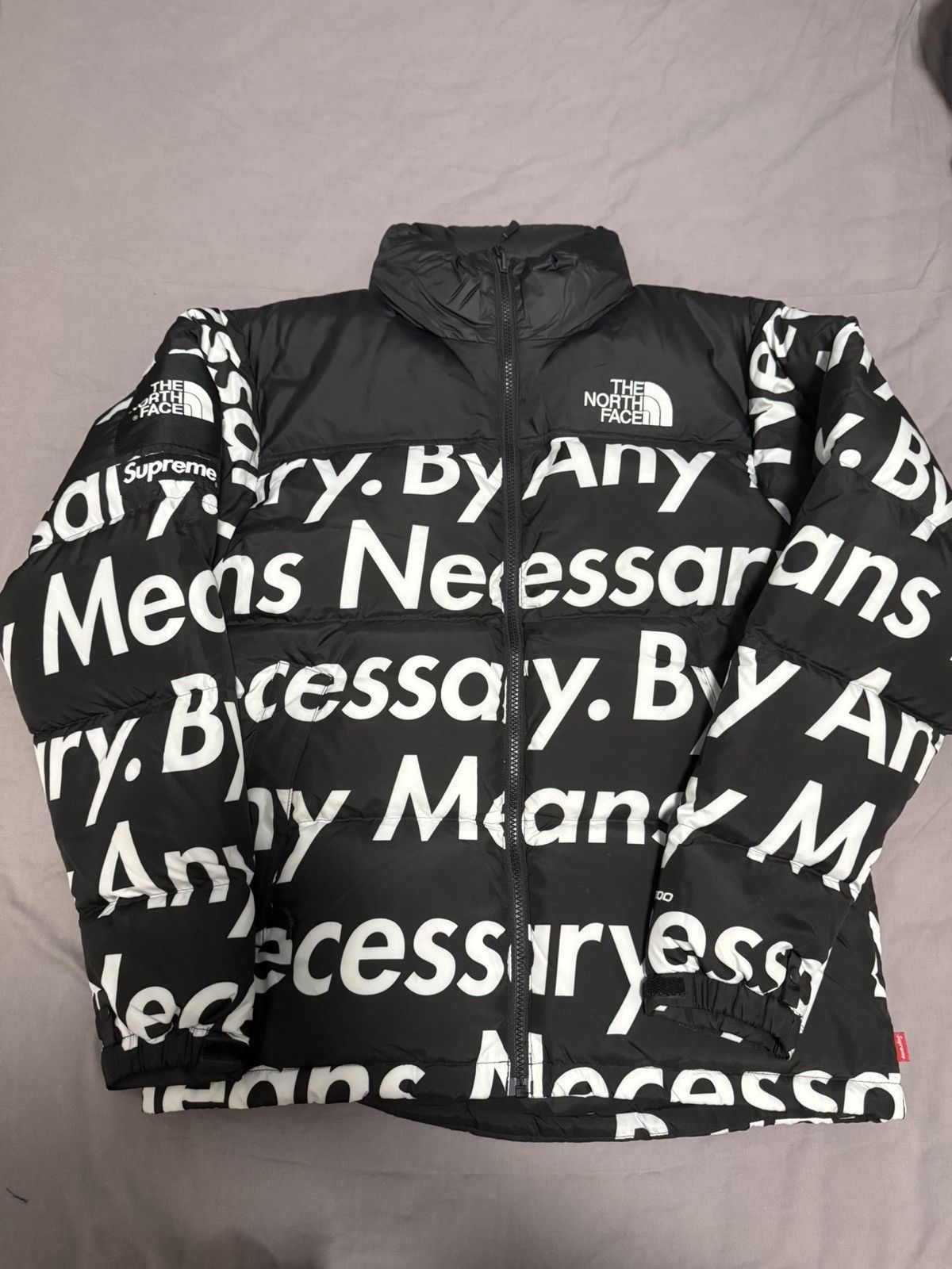 Supreme tnf North face any means bamn nuptse jacket black