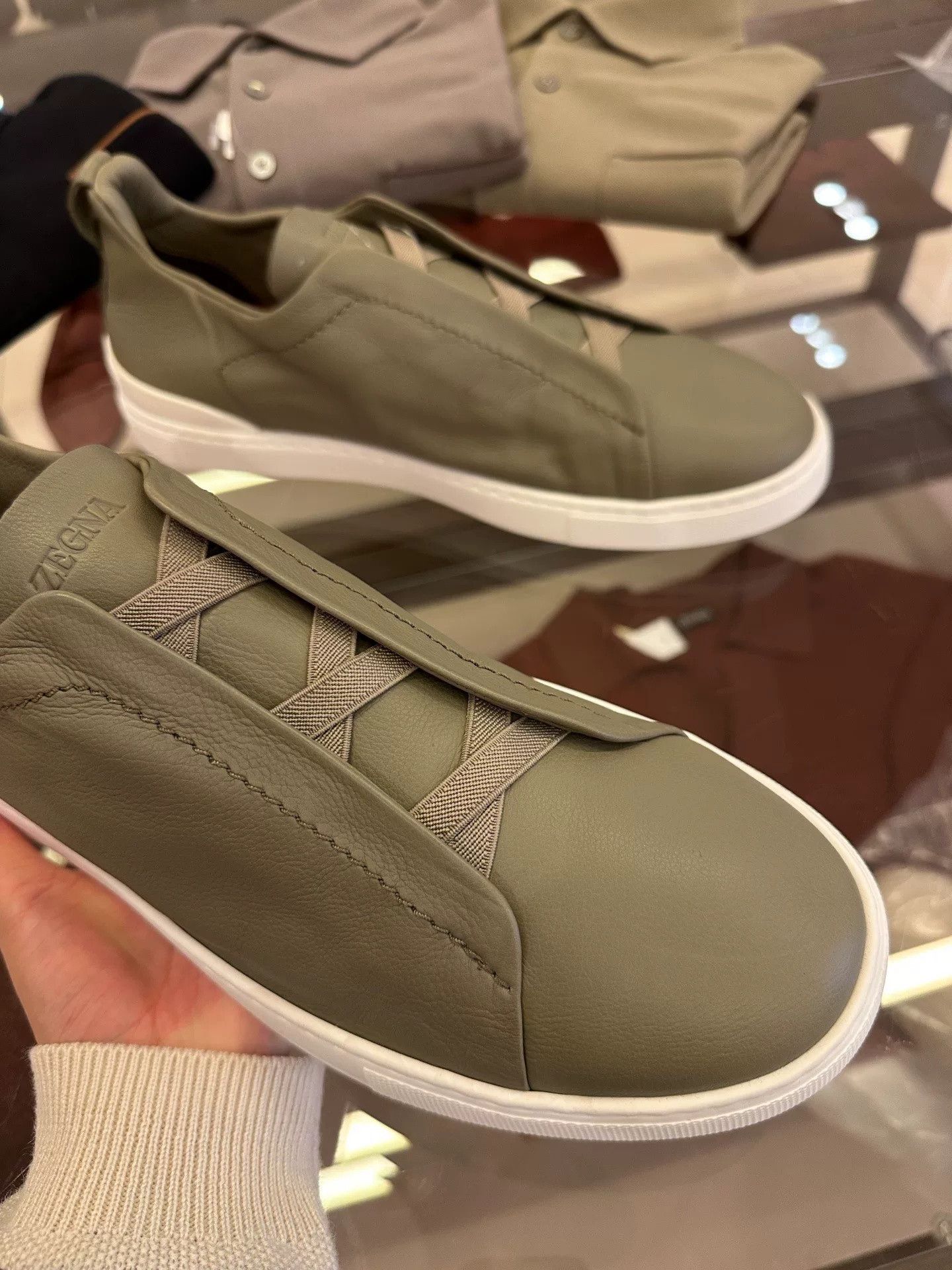 Ermenegildo Zegna Zegna Triple Stitch Leather Sneakers Size US 10.5 / EU 43-44 - 4 Thumbnail