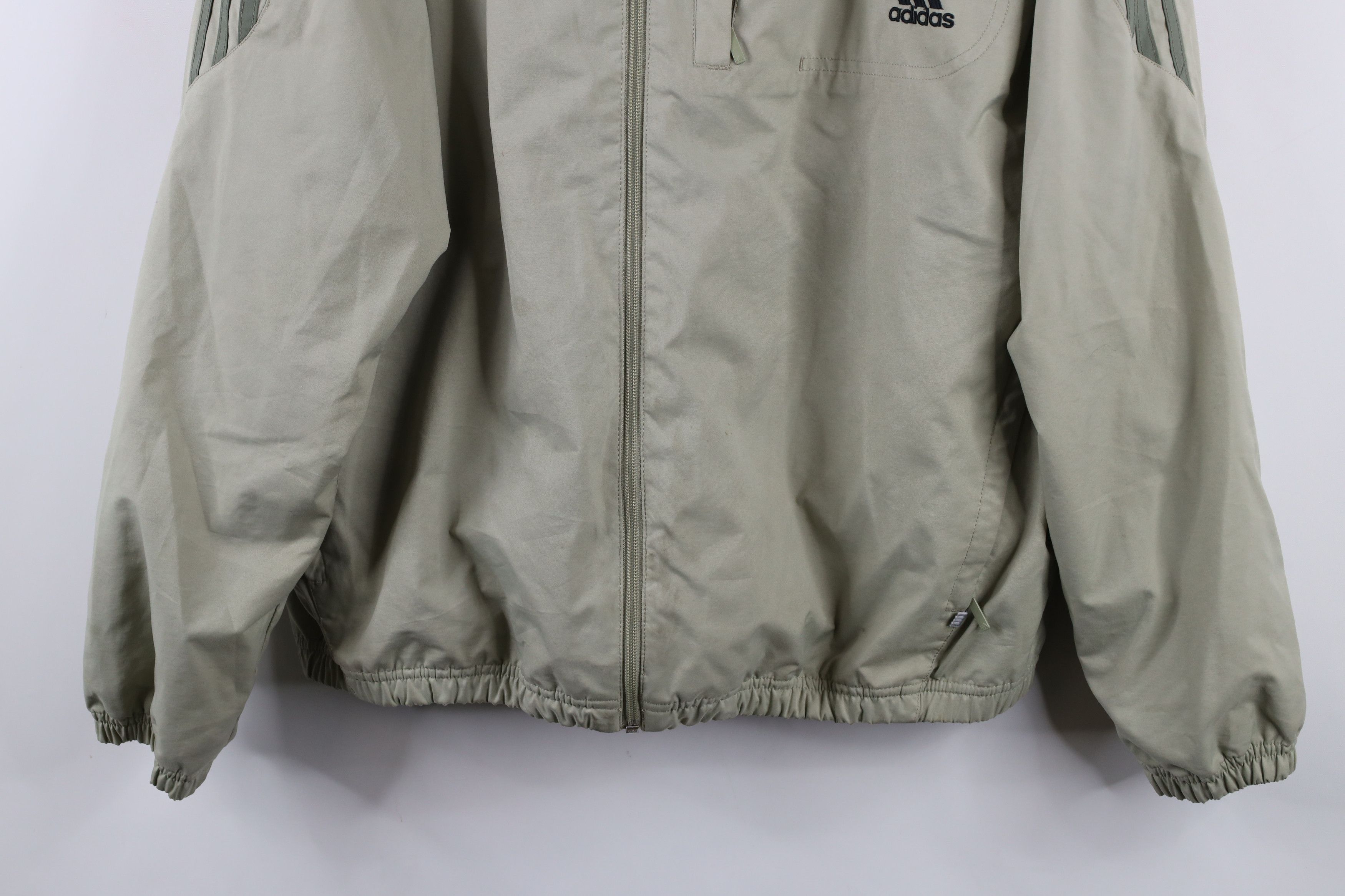 Adidas × Vintage Vintage 90s Adidas Spell Out Lined Windbreaker Jacket Green Size US L / EU 52-54 / 3 - 3 Thumbnail