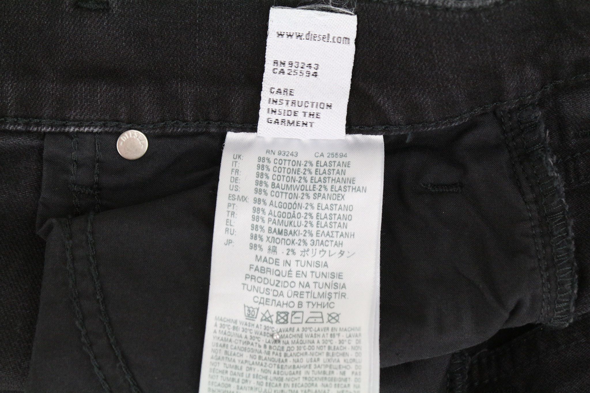 Diesel ARYEL 069BG W25/L30 Black Stretch Jeans 70631 Size 25" / US 0 / IT 36 - 8 Thumbnail