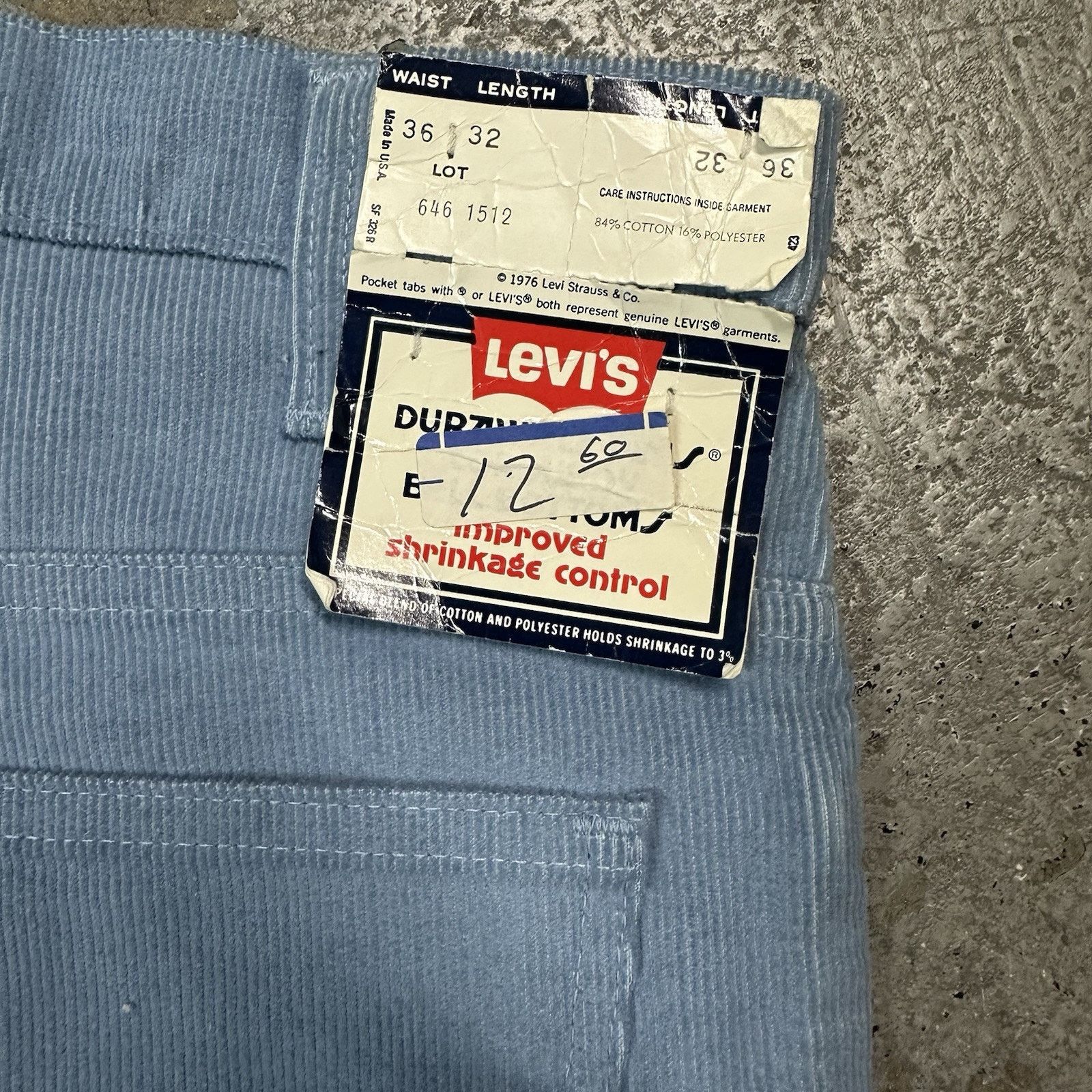 Levi's × Vintage NWT Vintage 70s Levi’s 646 Corduroy Bell Bottom Pants 36x32 Size US 36 / EU 52 - 7 Thumbnail