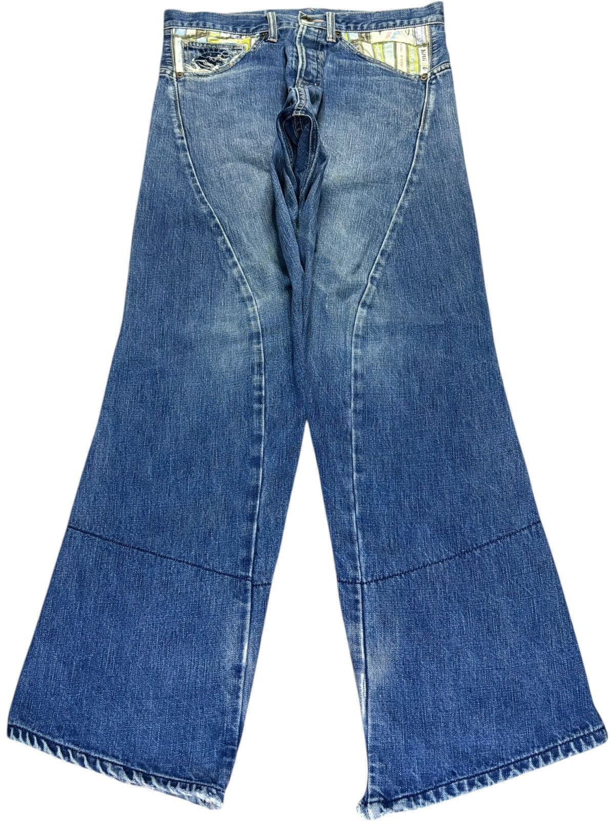 Japanese Brand × Southpole Vintage Japanese Brand Mud Wash Spiral Leg Baggy Jeans Size US 33 - 1 Thumbnail