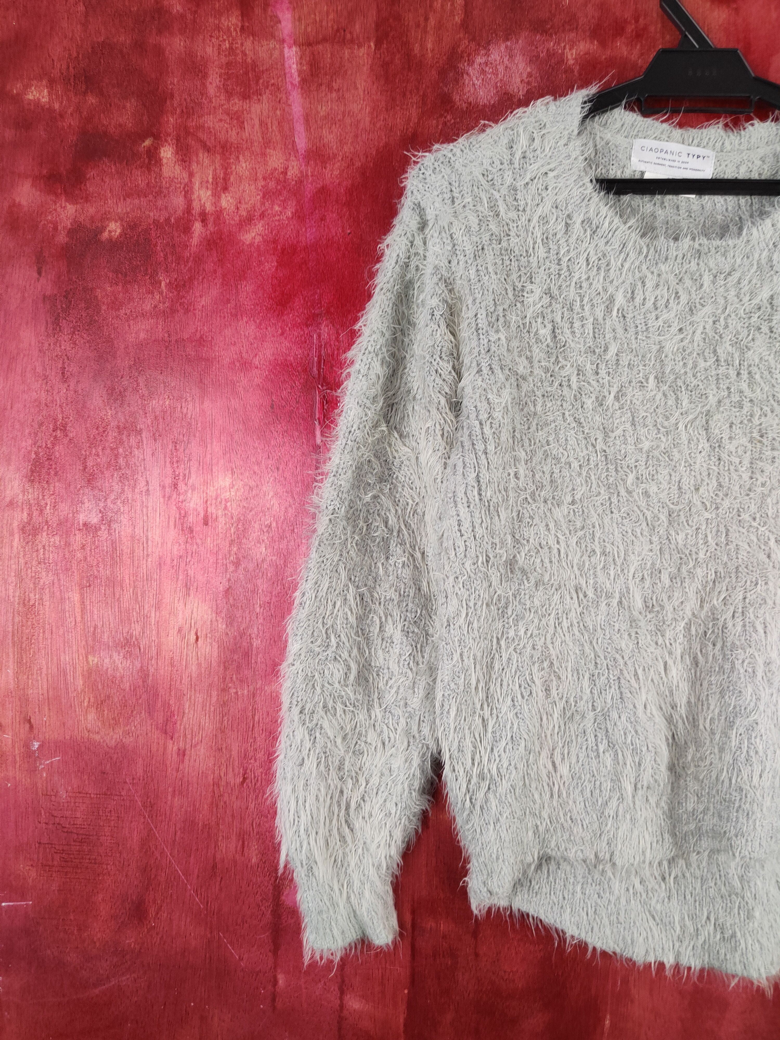 Ciaopanic Ciaopanic Gray Shag Shaggy Fur Mohair Knitwear #S2034 Size S / US 4 / IT 40 - 3 Thumbnail
