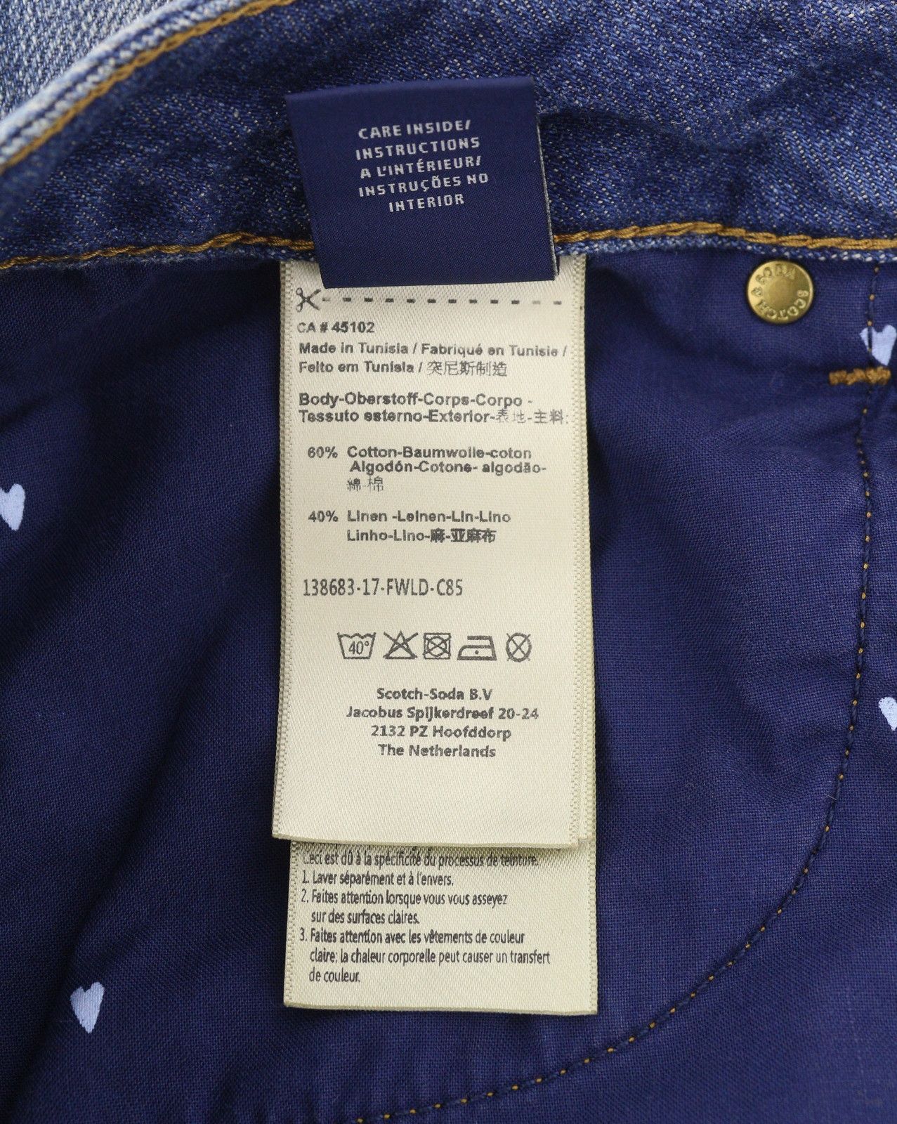 Scotch & Soda BANDIT W26/L32 Blue Faded Cropped Slim Jeans 89097 Size 26" / US 2 / IT 38 - 10 Thumbnail