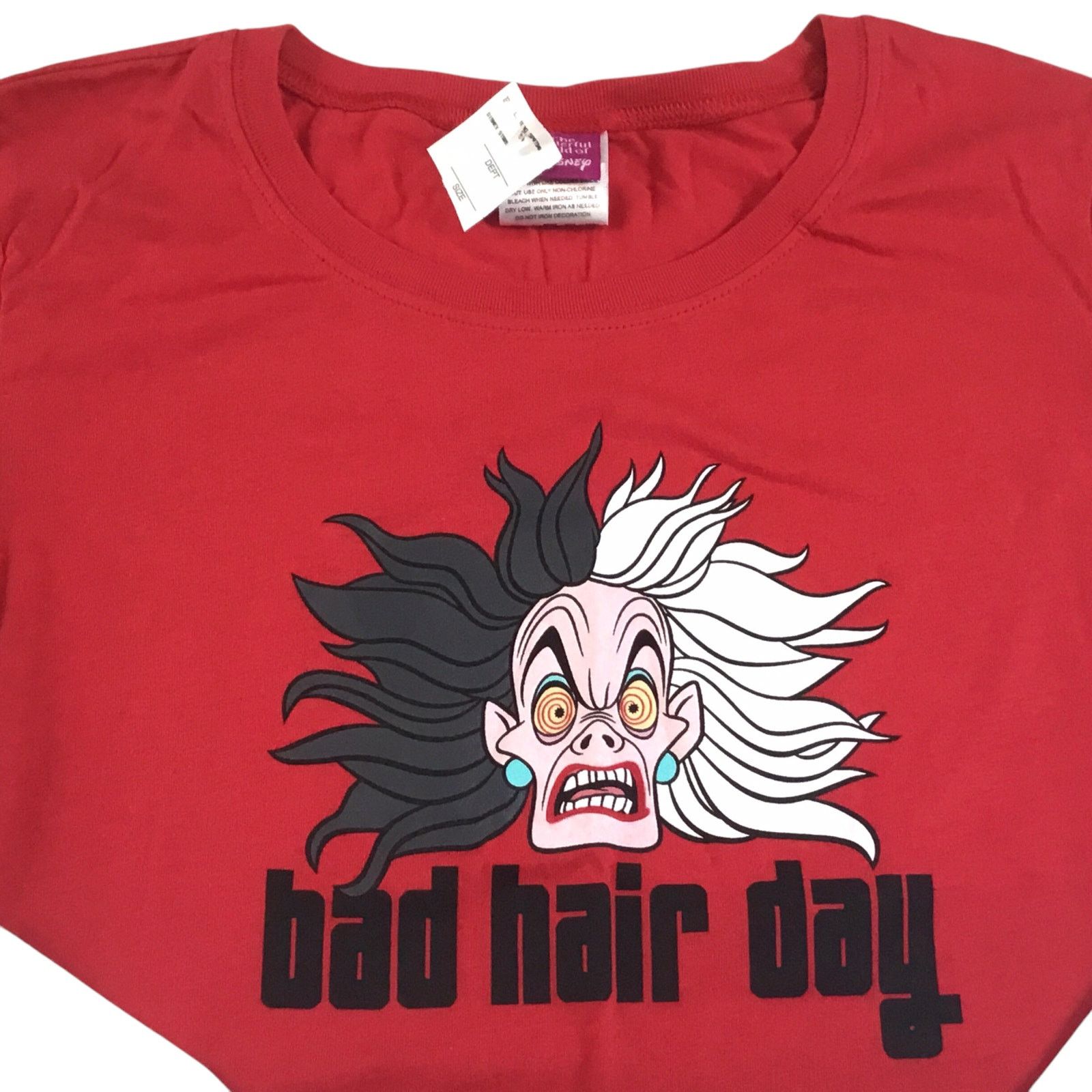 Disney Cruella Bad Hair Day Disney T-Shirt Red White Size Jr 11/13 Size ONE SIZE - 2 Thumbnail