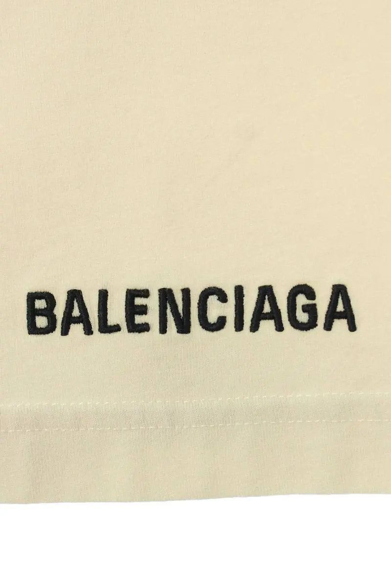 Balenciaga o1mt1gz0924 Long Boxy T-Shirt in Cream/Black Size US S / EU 44-46 / 1 - 3 Thumbnail