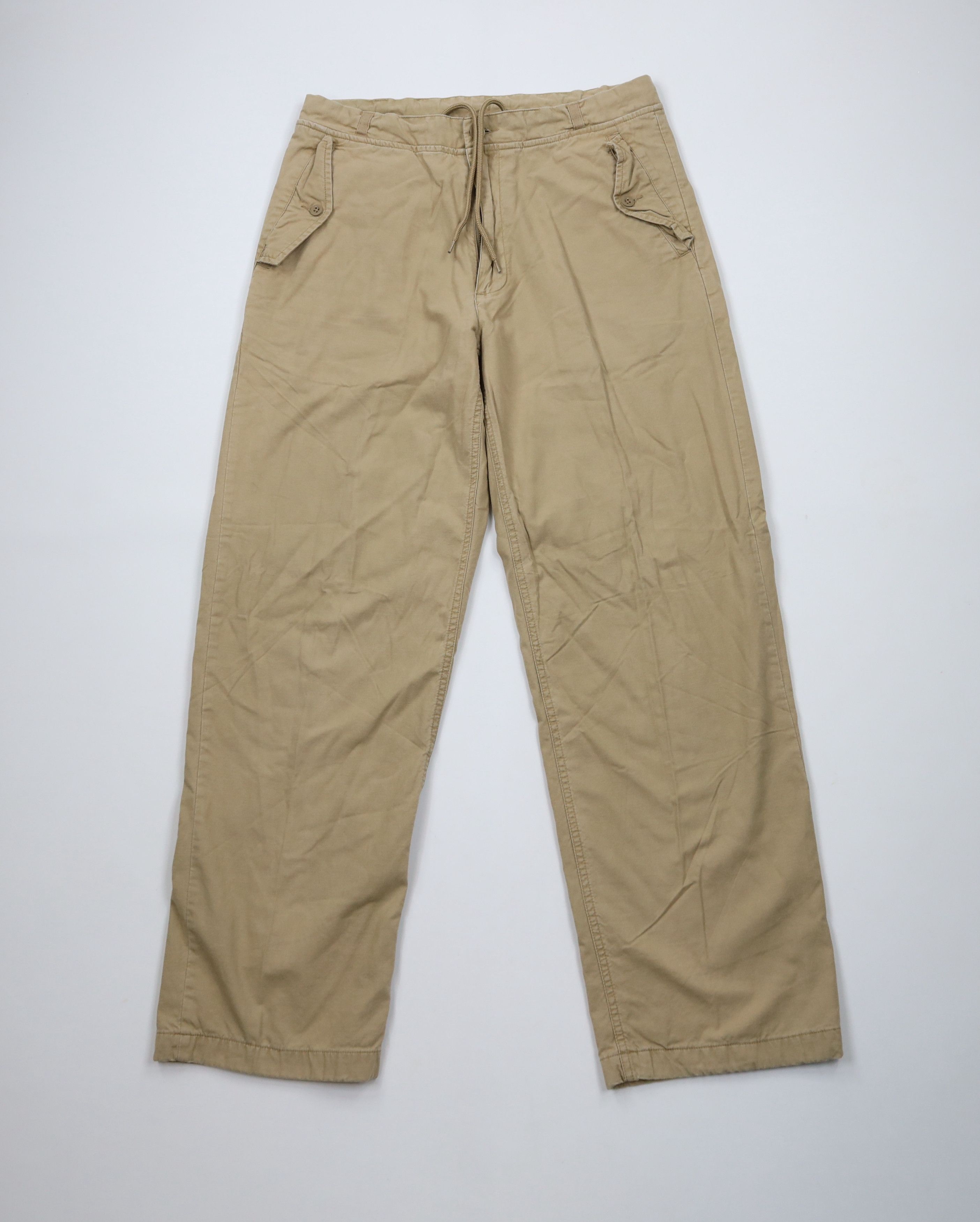 Gap × Vintage Vintage 90s Y2K Gap Chamois Cloth Lined Wide Leg Pants Beige Size US 34 / EU 50 - 1 Thumbnail