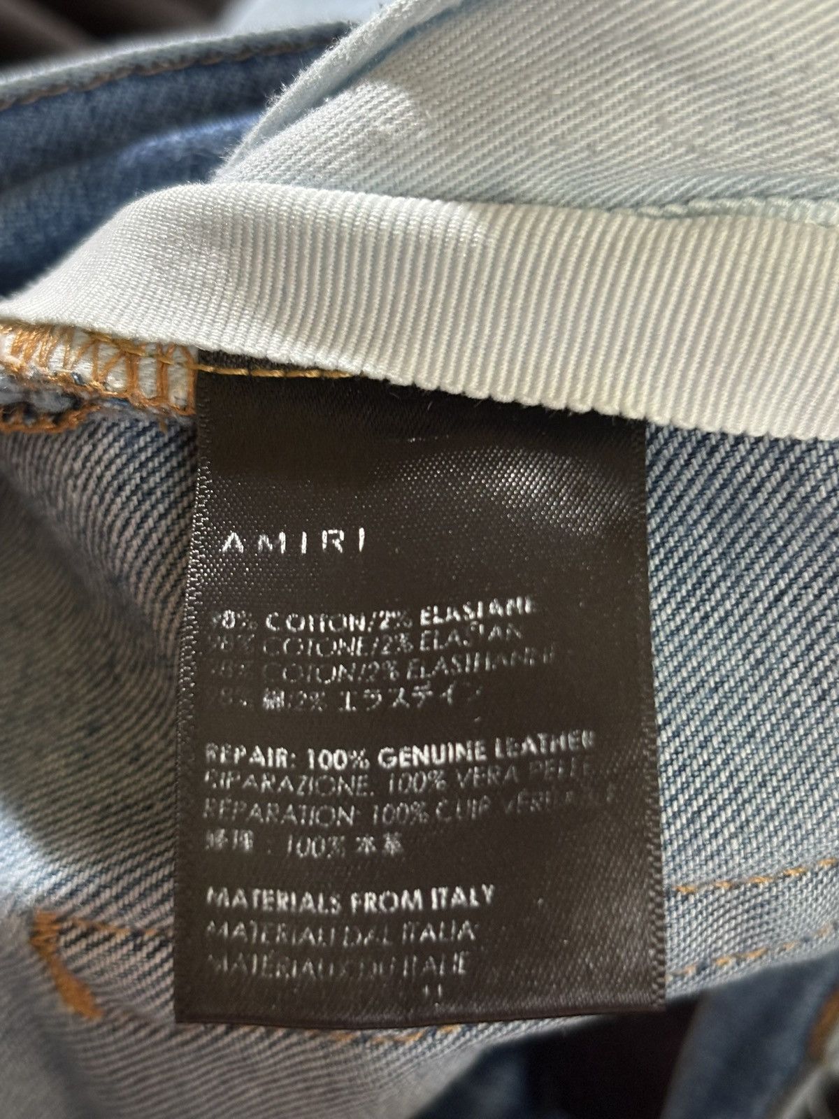 Amiri Amiri MX1 Light Wash Black Patch Jeans - Size 38 Size US 38 / EU 54 - 6 Thumbnail