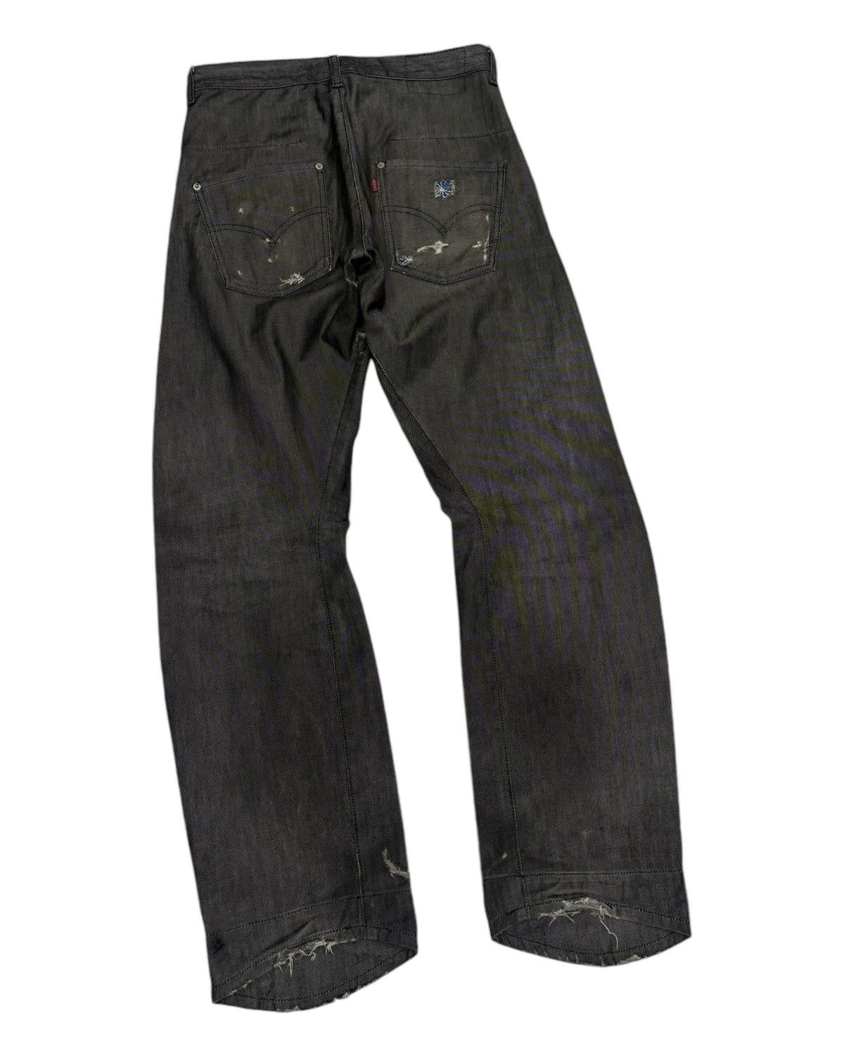 Levi's Levi’s Engineered Curved Black Distressed Denim Jeans Loose Size US 30 / EU 46 - 4 Thumbnail