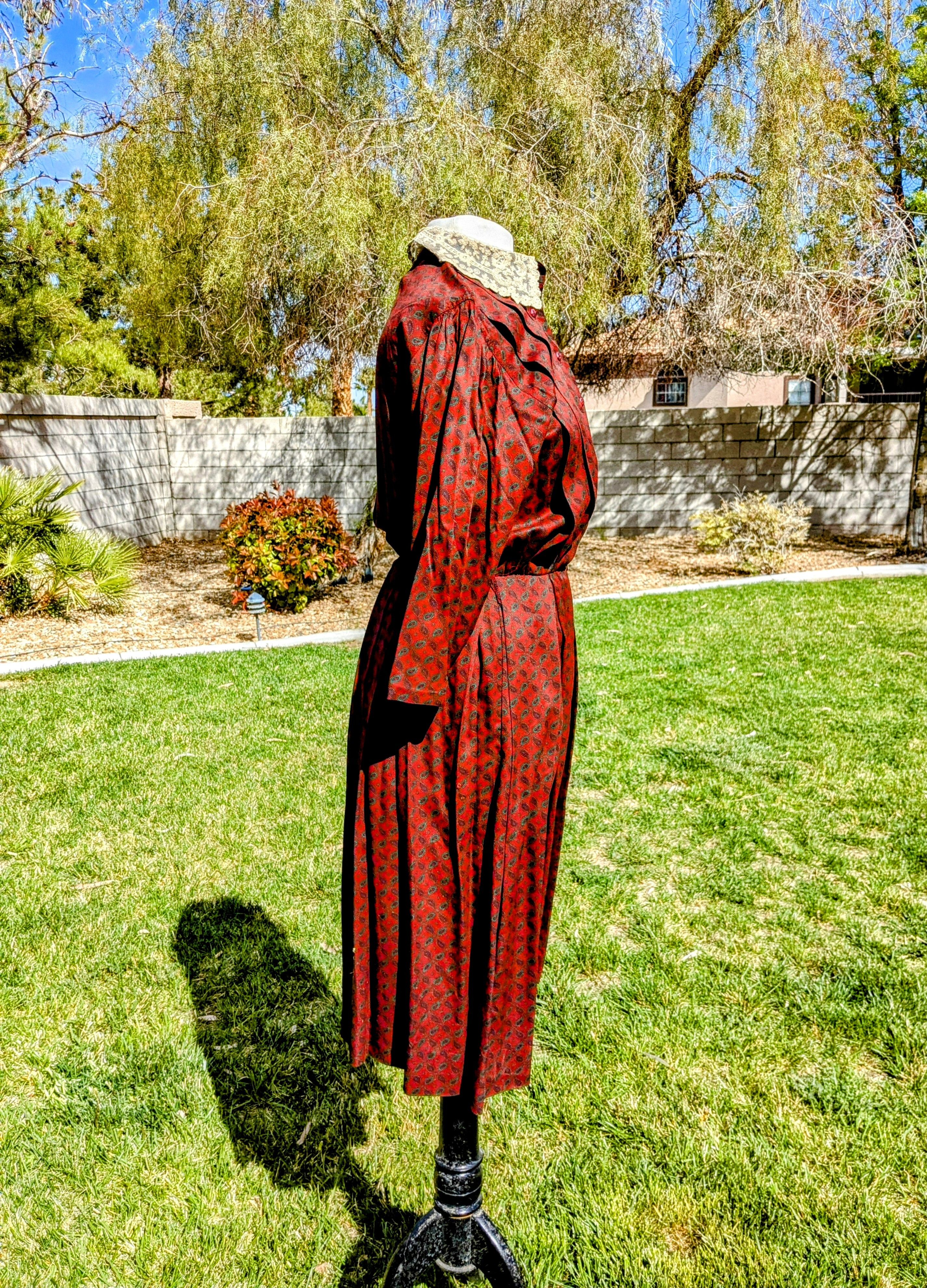 Donna Morgan VTG 1980s Donna Morgan Non-Stop-Petites Maxi Paisley Dress Size S / US 4 / IT 40 - 3 Thumbnail
