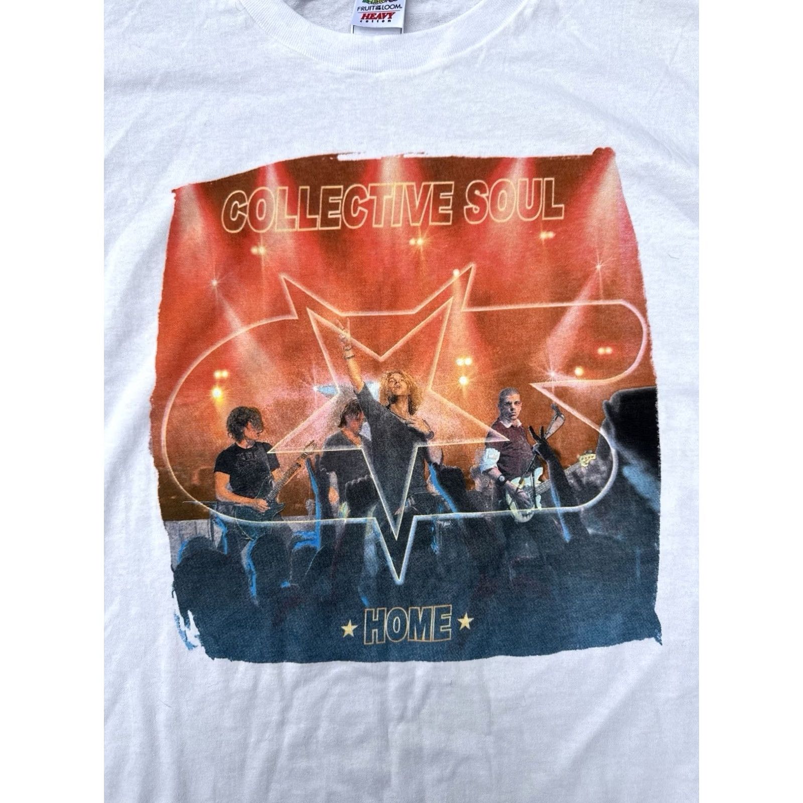 Fruit Of The Loom VINTAGE Collective Soul Home Tour Band T Shirt White Graphic Y2K Shirt XL Size US XL / EU 56 / 4 - 4 Thumbnail