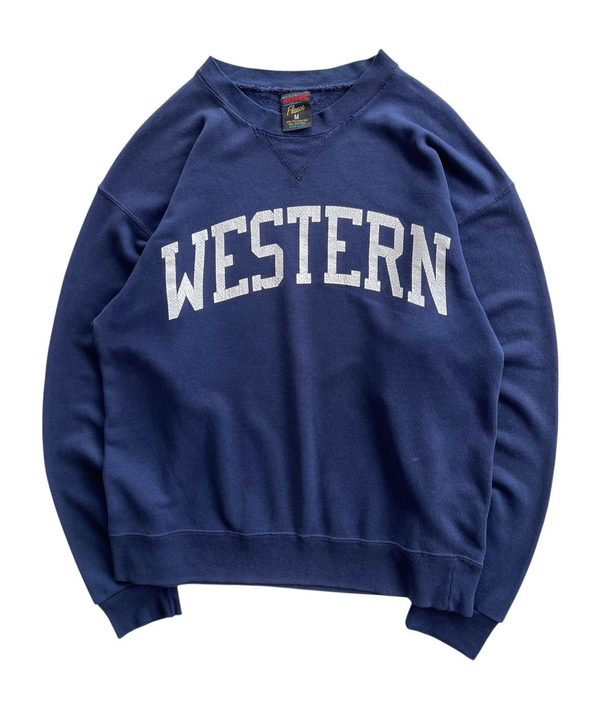 Vintage 90s Soffe Western Distressed Navy Blue Sweatshirt Size US M / EU 48-50 / 2 - 1 Thumbnail