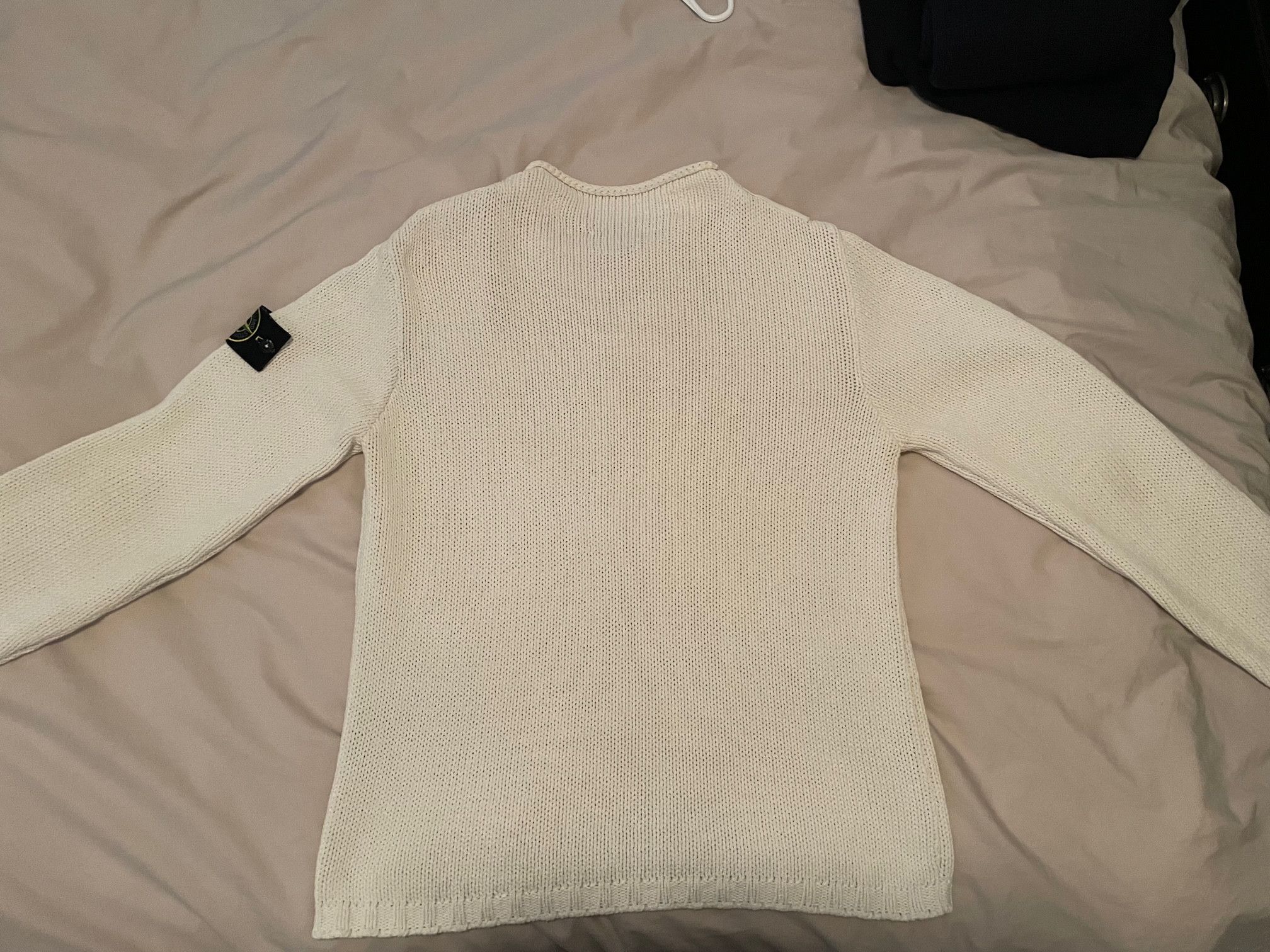 image of Vintage Stone Island Cotton Sweater 38 Collection Size M in Cream/White, Men's