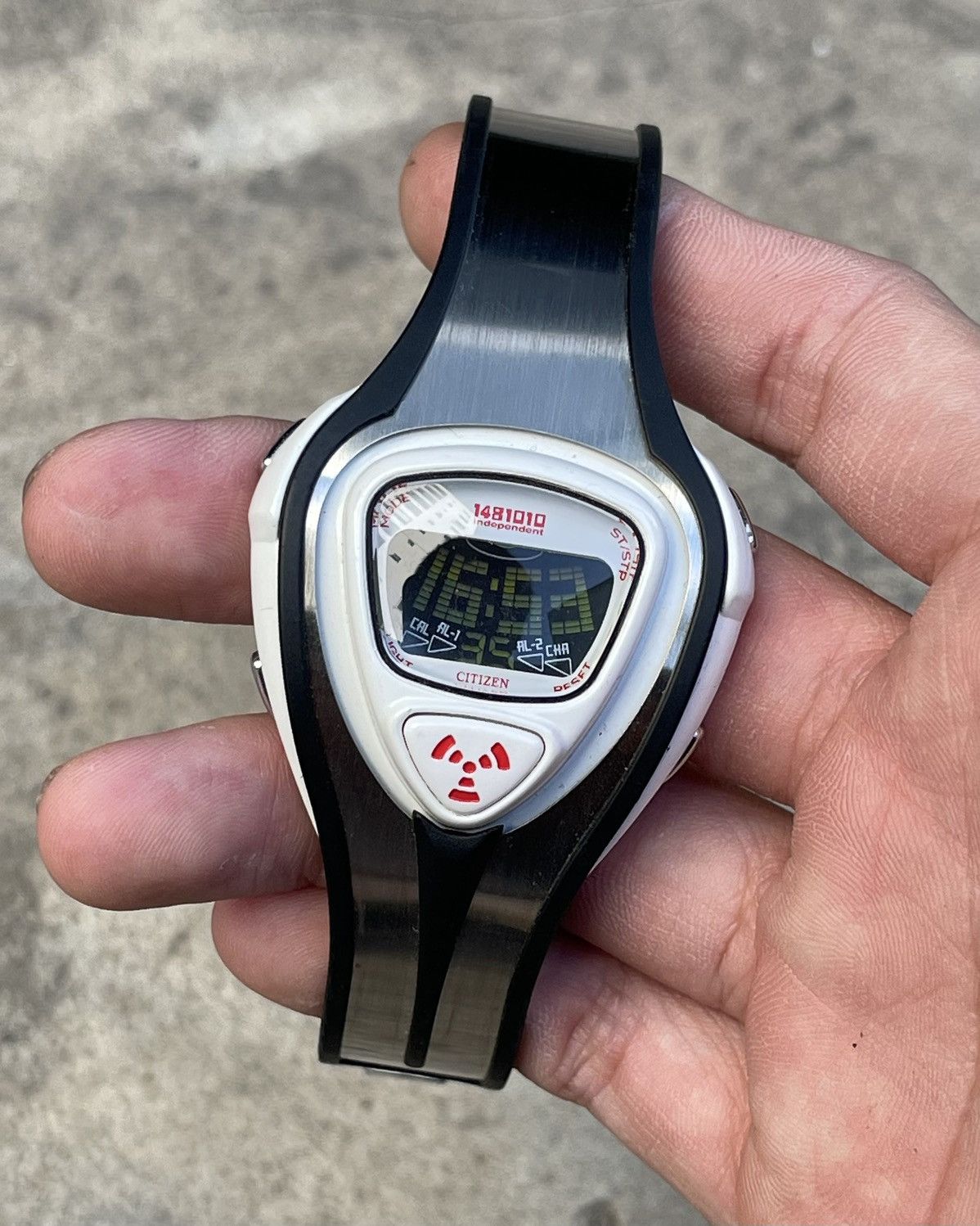 image of Citizen 1481010 White Xmas 1998 Digital Watch in Black, Men's (Size 40)