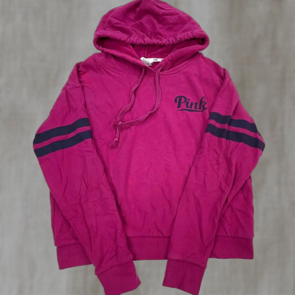 Victoria's Secret Victoria's Secret PINK Hoodie Women M Pink Sweatshirt Sweater Logo Full Zip Hooded Pockets N/A Size M / US 6-8 / IT 42-44 - 1 Thumbnail