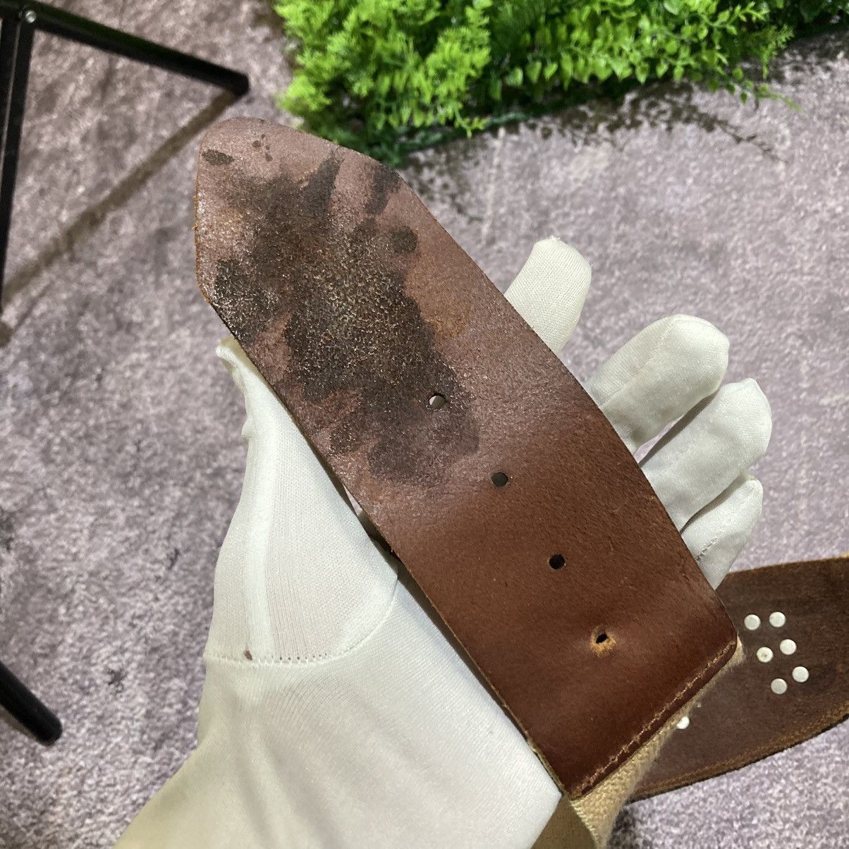 CABANE de ZUCCa VINTAGE CABANE ZUCCA Brown Leather Studded Wide Elastic Belt Size ONE SIZE - 11 Thumbnail