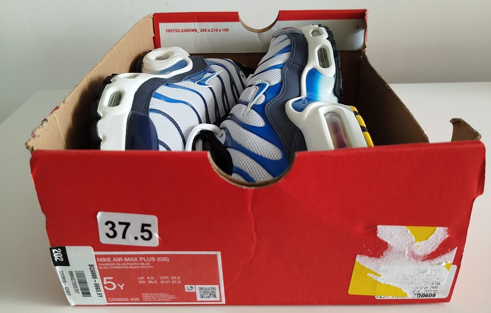 Nike Nike Air Max Plus Thunder Blue Photo Blue (GS) CD0609-409 Size US 6.5 / IT 36.5 - 9 Thumbnail