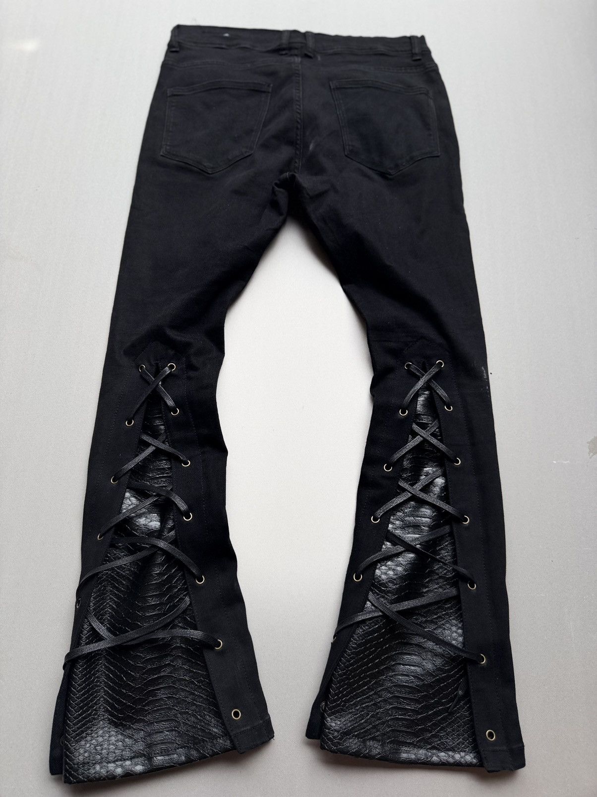 Japanese Brand Cavaria lace-up flare jeans Size US 27 - 4 Thumbnail