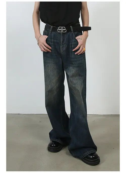 Jean Japanese retro basic loose straight wide-leg jeans Size US 32 / EU 48 - 4 Thumbnail