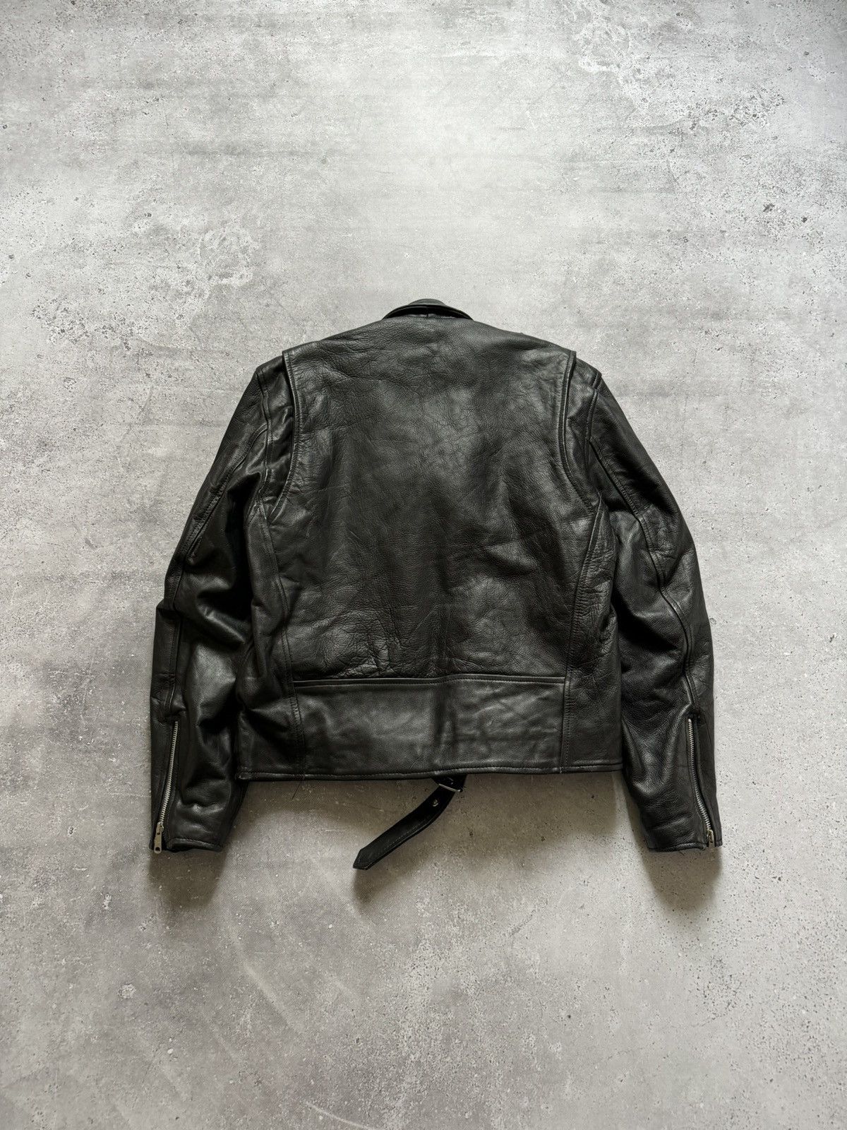 Genuine Leather × Vintage Vintage 90s Ramones Style Biker Leather Jacket Size US S / EU 44-46 / 1 - 8 Thumbnail