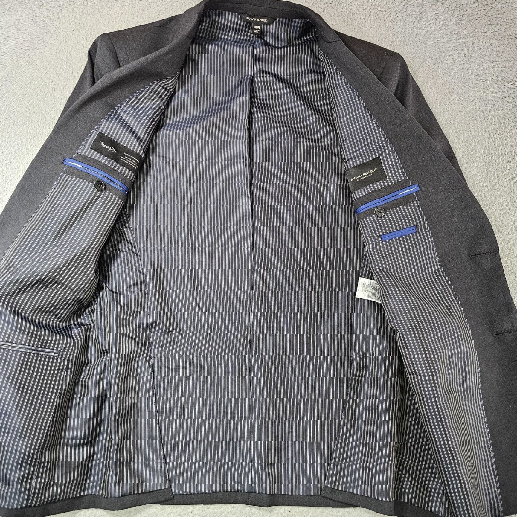 Banana Republic Banana Republic Suit Jacket Mens 40R Gray Wool Regular Fit Two-Button Notch Lapel 120s Marzotto Business Formal Wedding Size 40R - 3 Thumbnail