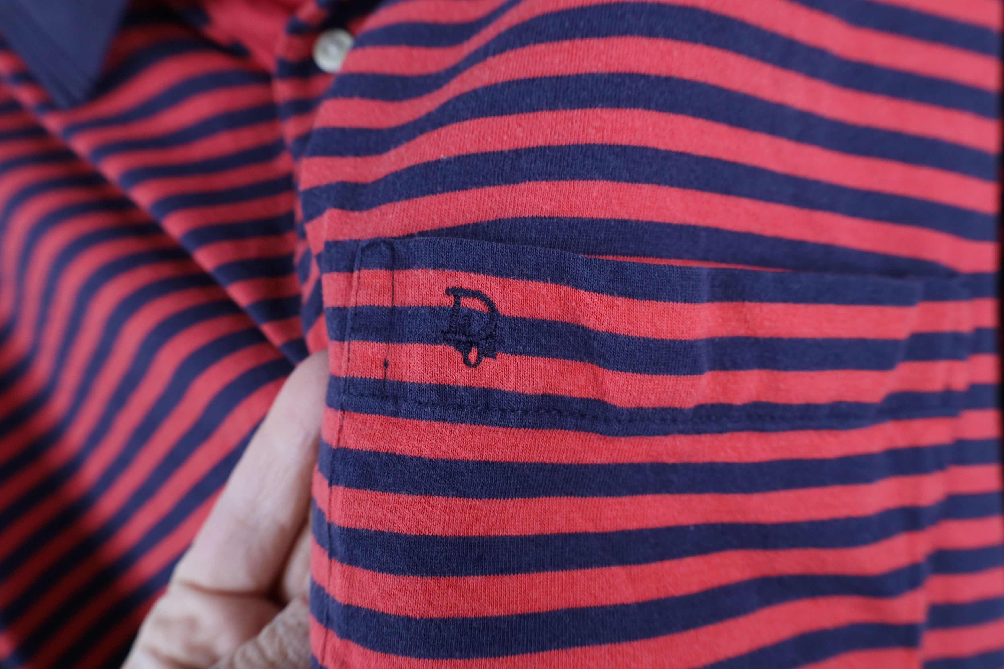Christian Dior Monsieur × Vintage Vintage 90s Christian Dior Spell Out Striped Polo Shirt Size US M / EU 48-50 / 2 - 4 Thumbnail