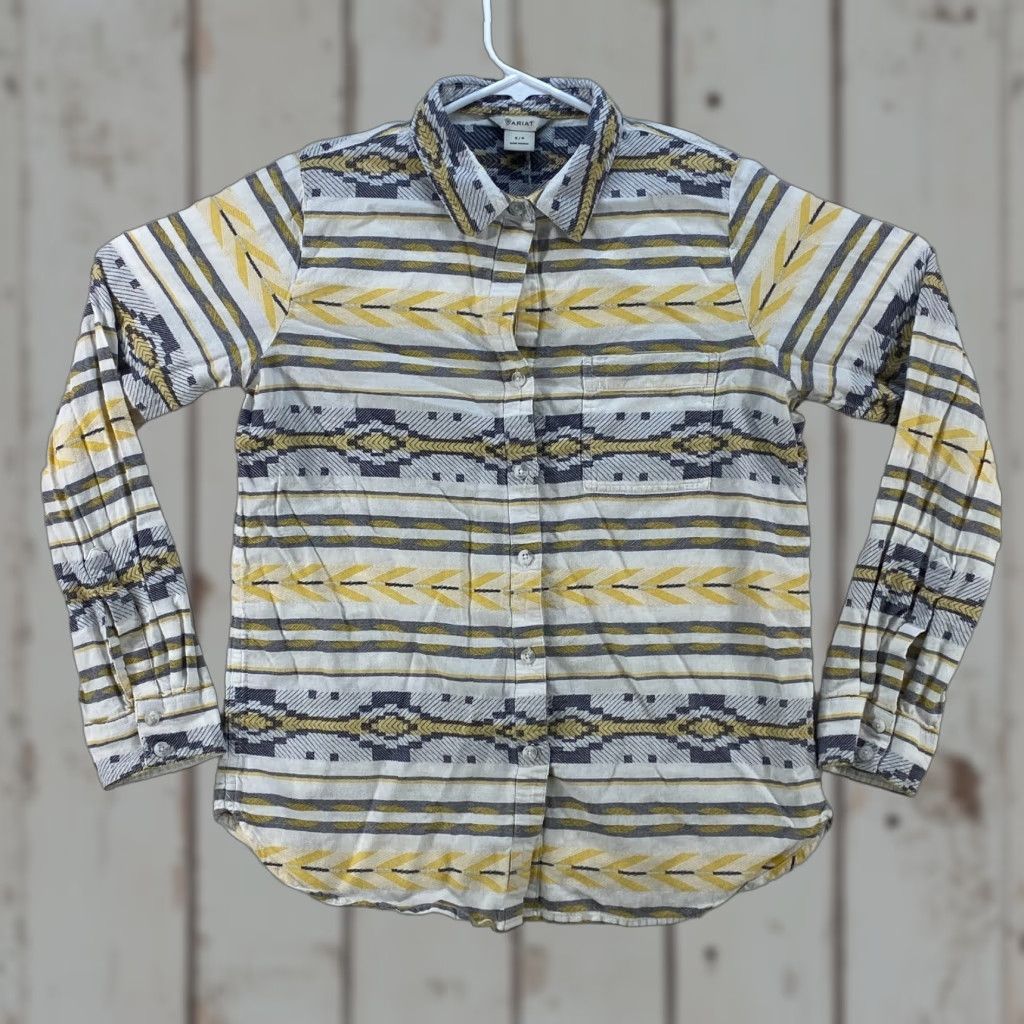 Ariat Ariat Womens S Small Western Cowgirl Shirt Button Up Long Sleeve Chest Pocket Size S / US 4 / IT 40 - 1 Thumbnail