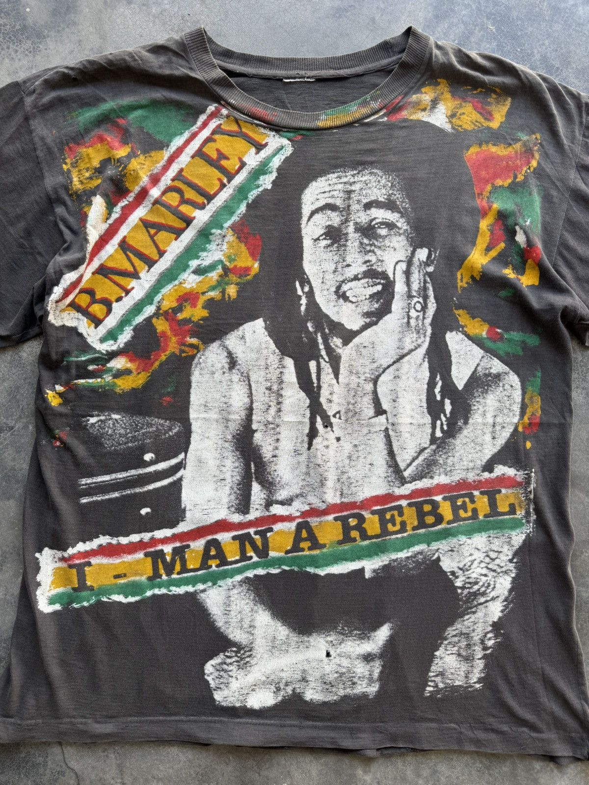 Bob Marley RARE 🔥 Vintage 90’s Distressed Bob Marley Tuff Gong Rap tees Size US XL / EU 56 / 4 - 6 Thumbnail