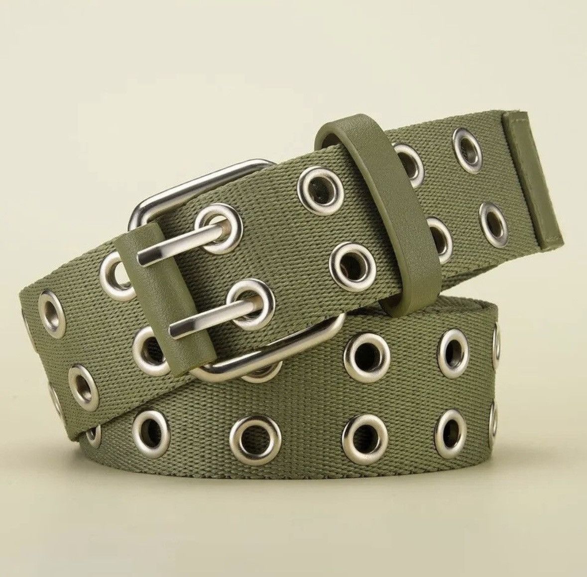 Canvas × Vintage Canvas Belt Double Row Pin Buckle Size ONE SIZE - 1 Thumbnail