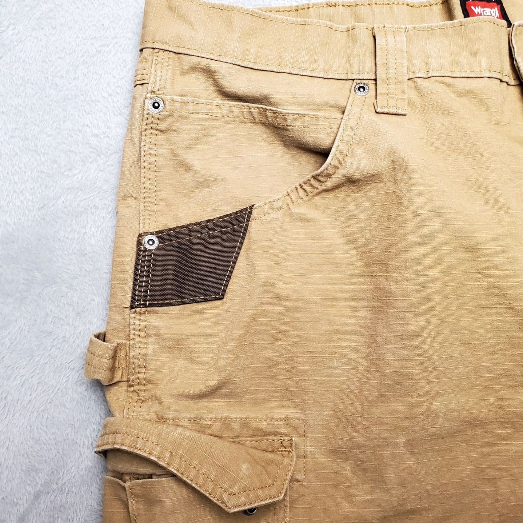 Wrangler Wrangler Shorts Men 38 Brown Cargo Ripstop Flat Front 100% Cotton Outdoor Casual Size US 38 / EU 54 - 2 Thumbnail