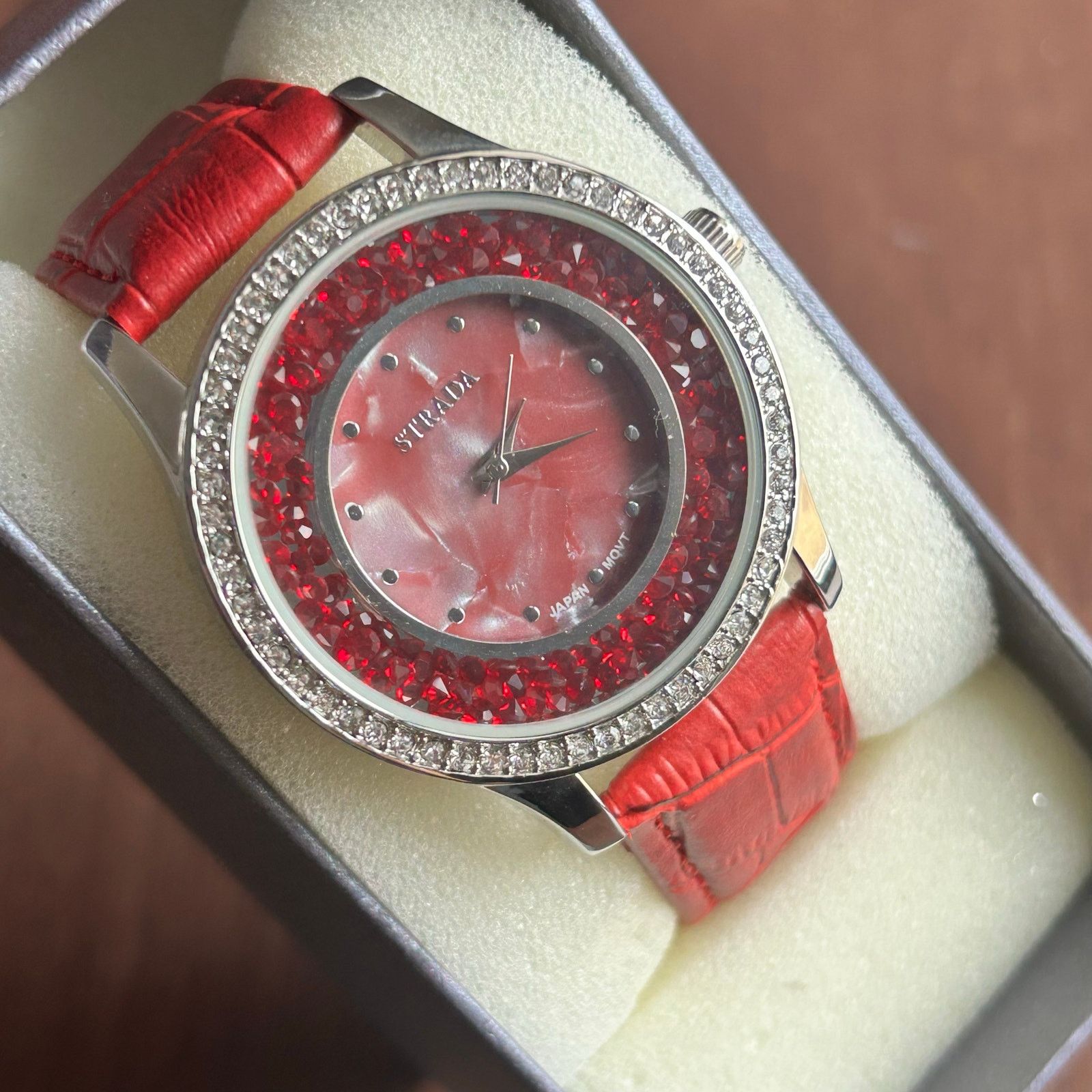 Other Strada Women’s Fashion Watch Red Crystals in a Box Size ONE SIZE - 3 Thumbnail