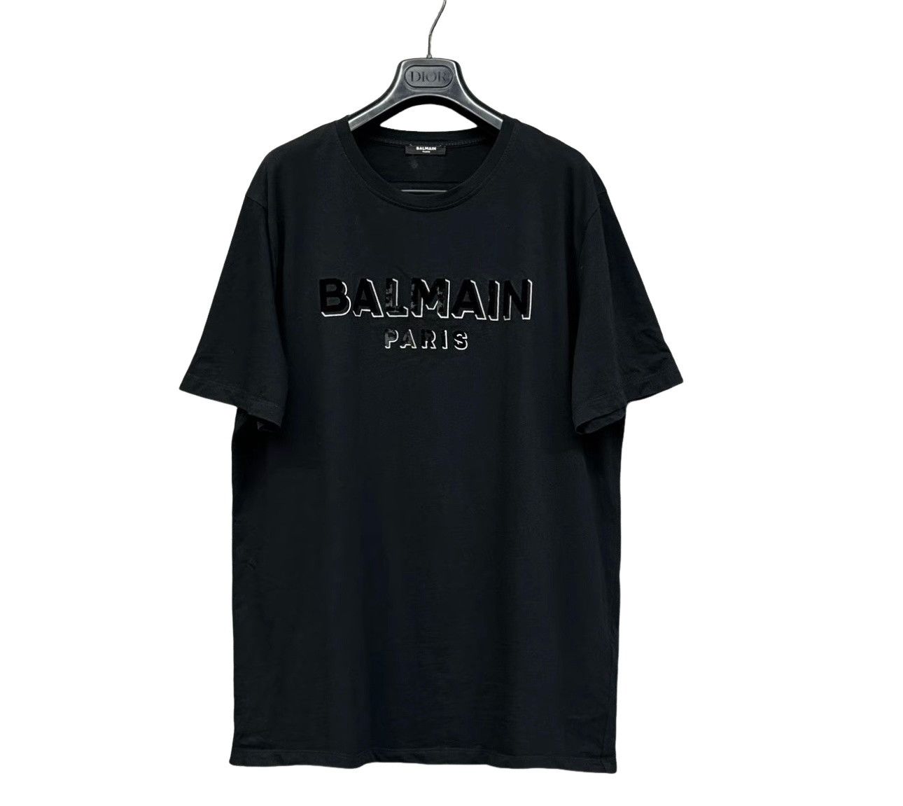 Balmain Balmain Flocked Logo T-Shirt Size M Size US M / EU 48-50 / 2 - 1 Thumbnail