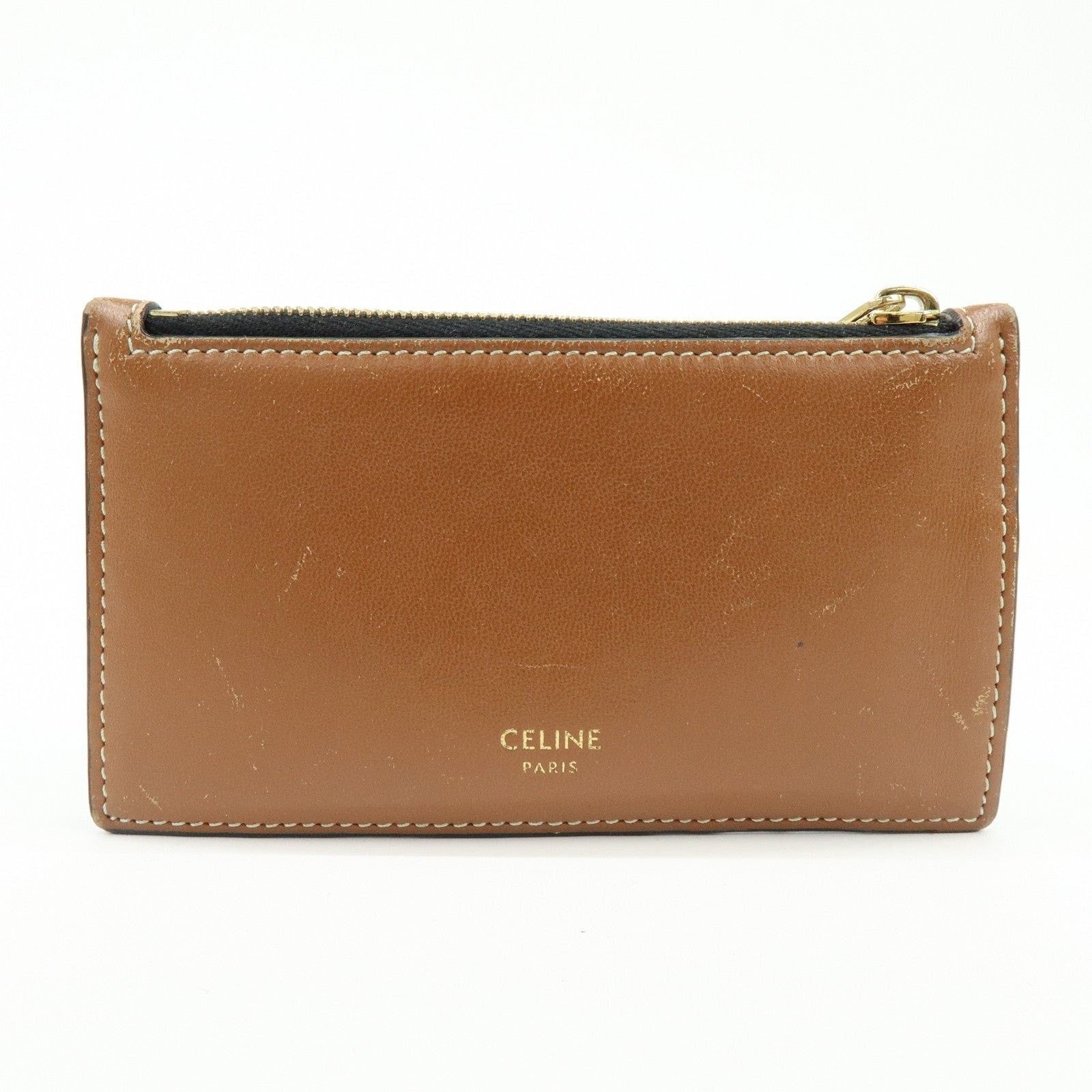 Celine Celine Triomphe Coated Canvas Card Holder Brown Size ONE SIZE - 2 Thumbnail