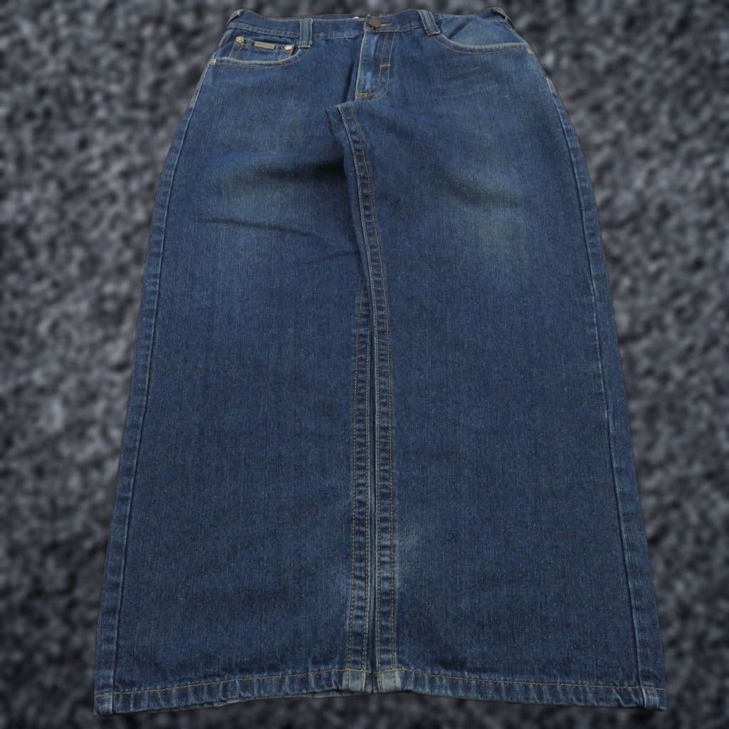 Vintage Mecca Jeans Mens 34x30 Y2K Embroidered Flap Pocket Grunge Skater Wide-Leg Pipes Jeans Size US 34 / EU 50 - 1 Thumbnail
