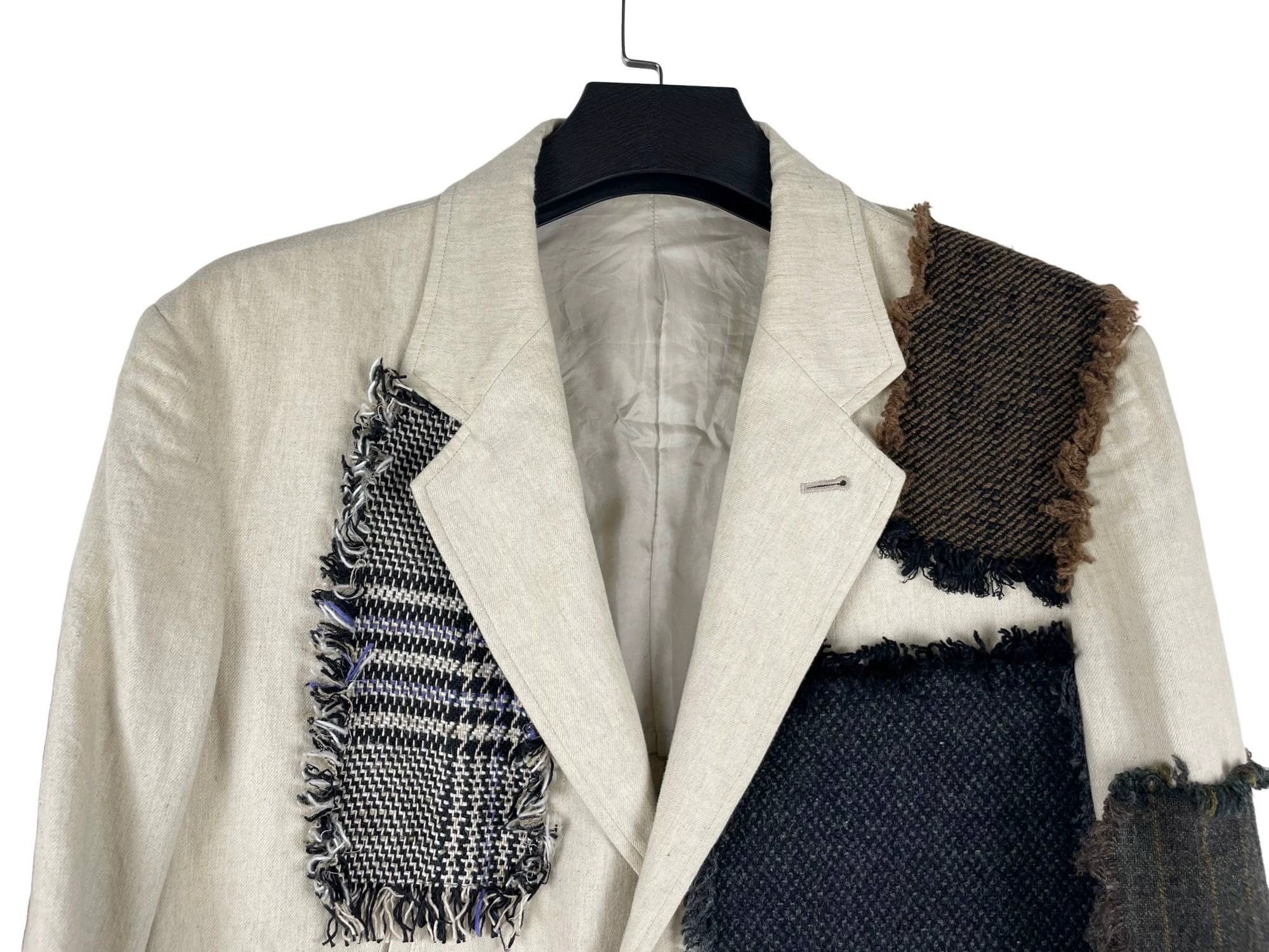Yohji Yamamoto Yohji Yamamoto SS23 Appliqué Linen Blazer NWT Size US L / EU 52-54 / 3 - 3 Thumbnail