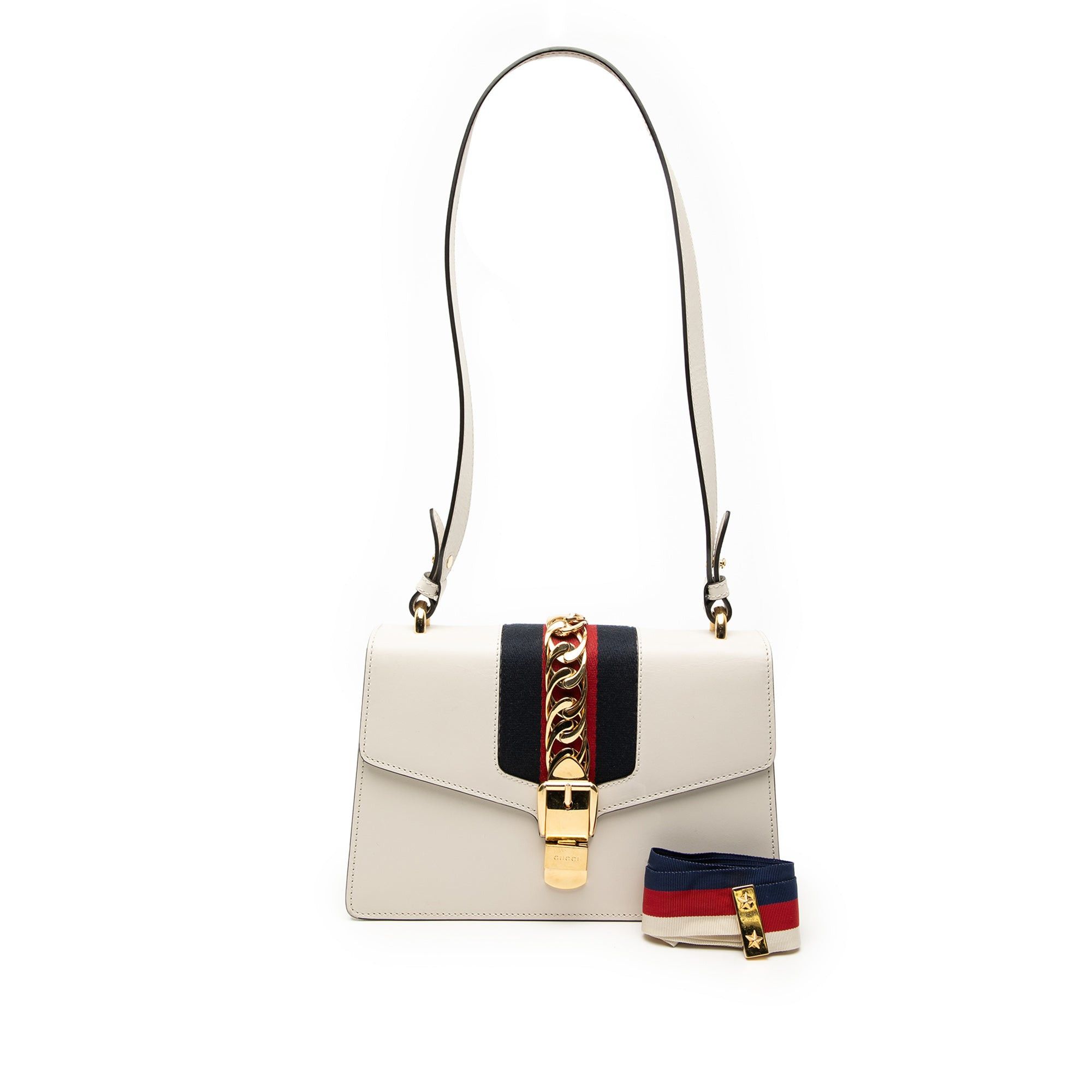 Gucci Small Leather Sylvie Web Satchel Size ONE SIZE - 1 Thumbnail