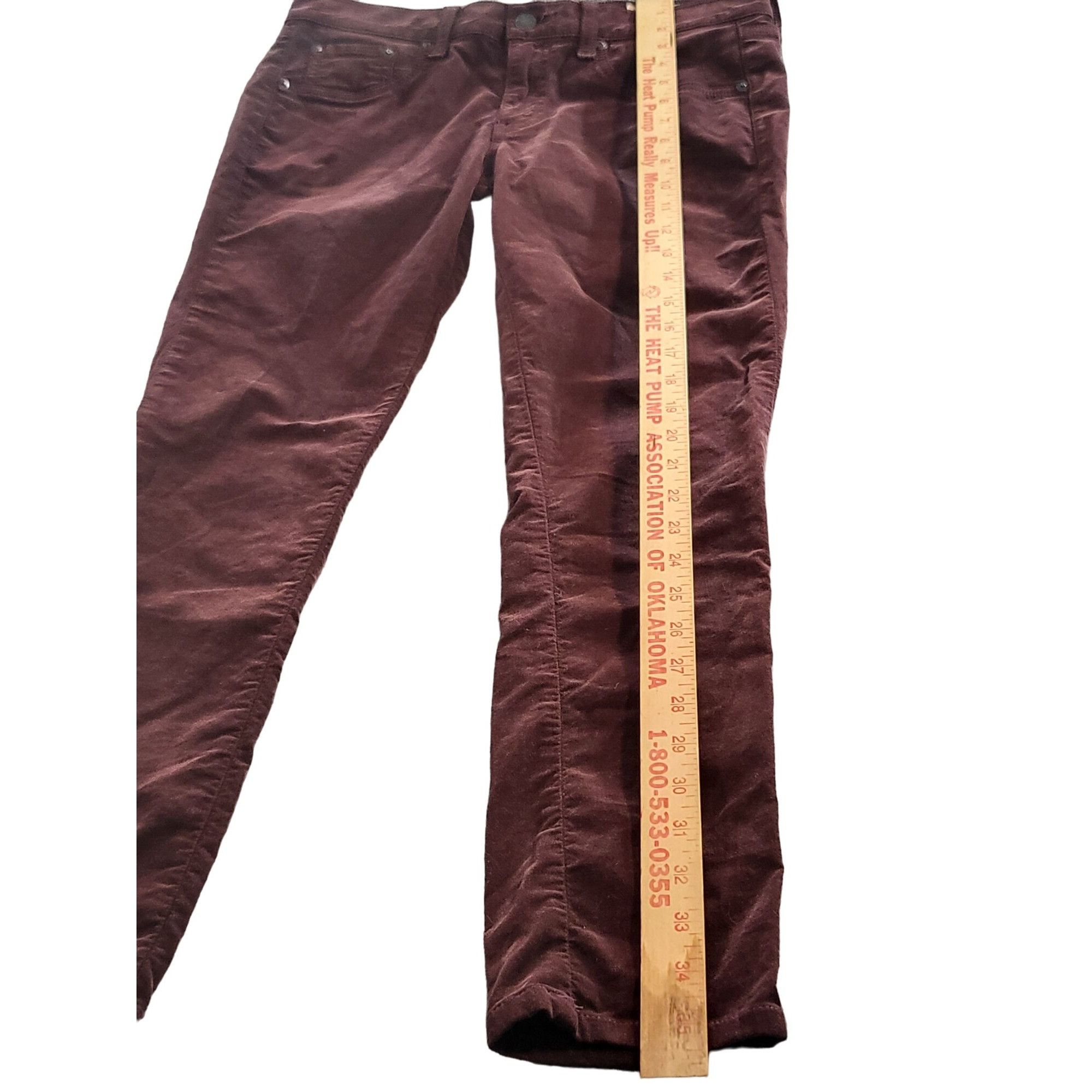 Rag & Bone Rag & Bone New York Skinny Jeans Women Sz 29 Wine Velvet Str Size 29" - 3 Thumbnail