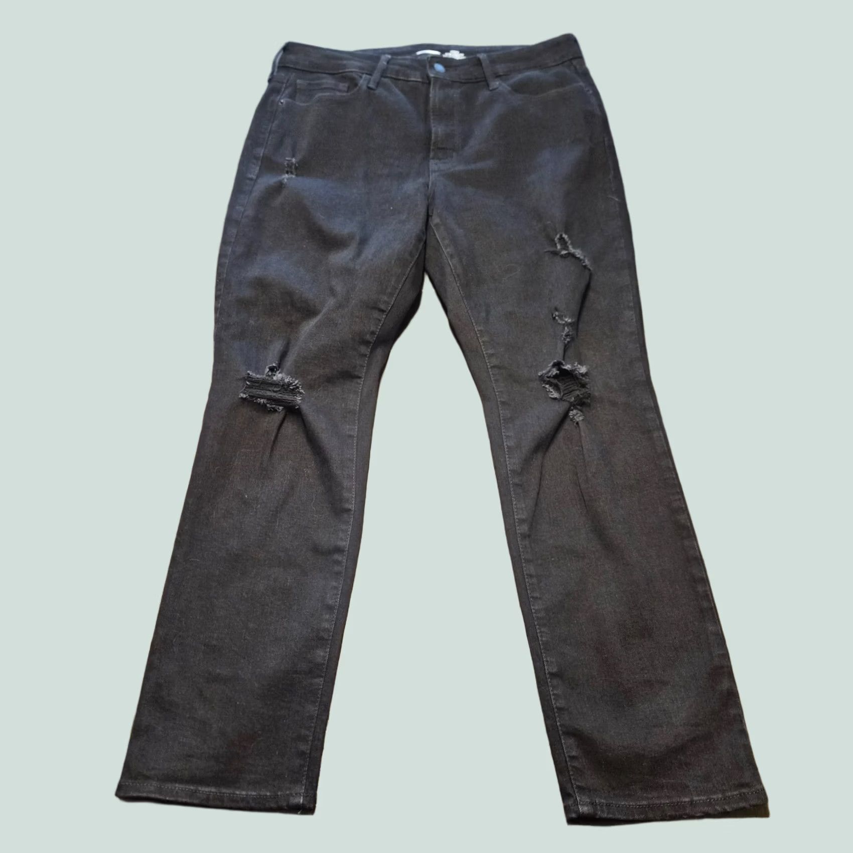 Old Navy Old Navy Women Jeans Slim Straight Power 12 Petite High Rise Black Size 34" / US 12 / IT 48 - 1 Thumbnail