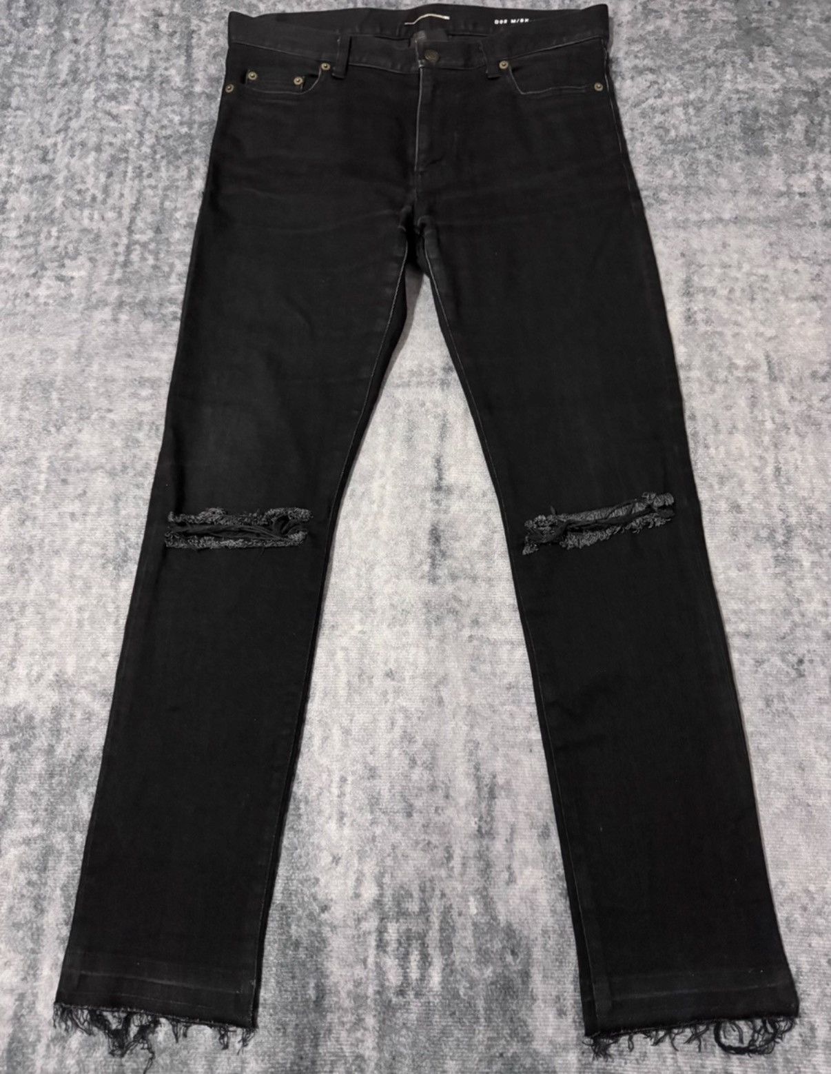 Saint Laurent Paris Saint Laurent (SLP) 16FW Frayed Hem Knee Slash Denim Jeans Size US 31 - 1 Thumbnail