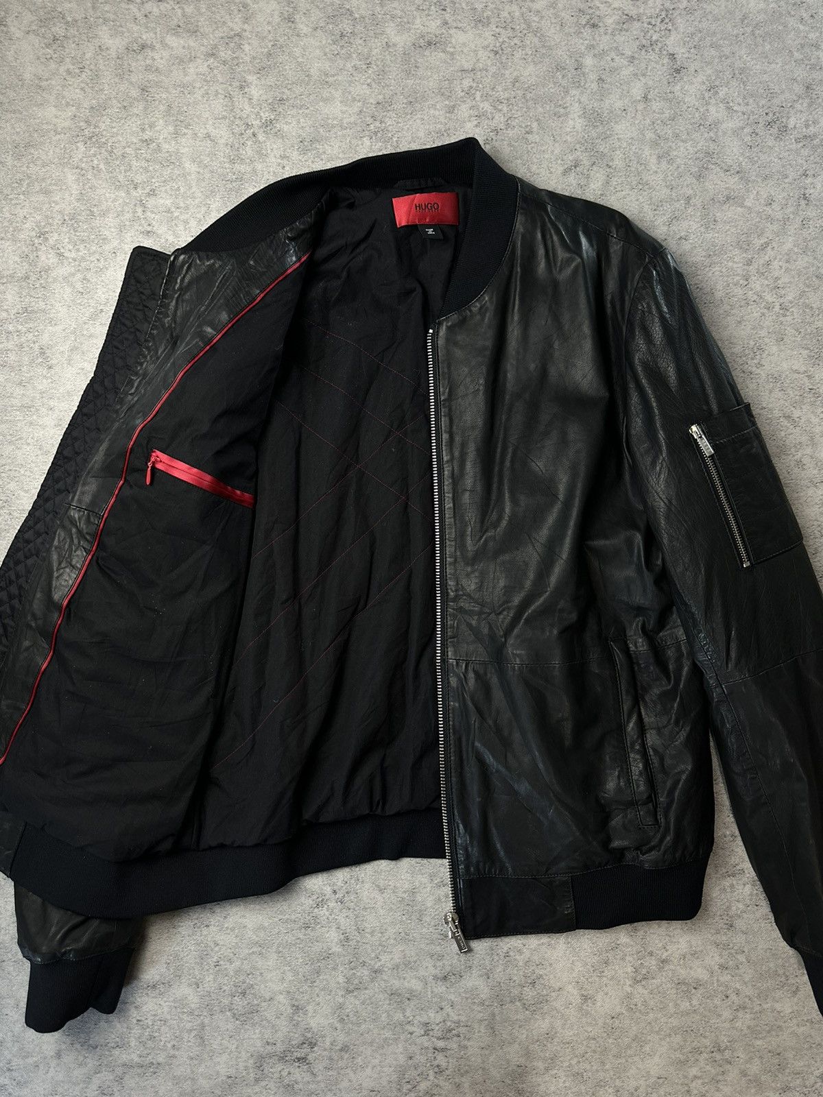 Hugo Boss Hugo Boss Red Tag Aviator Leather Jacket Size US XL / EU 56 / 4 - 8 Thumbnail