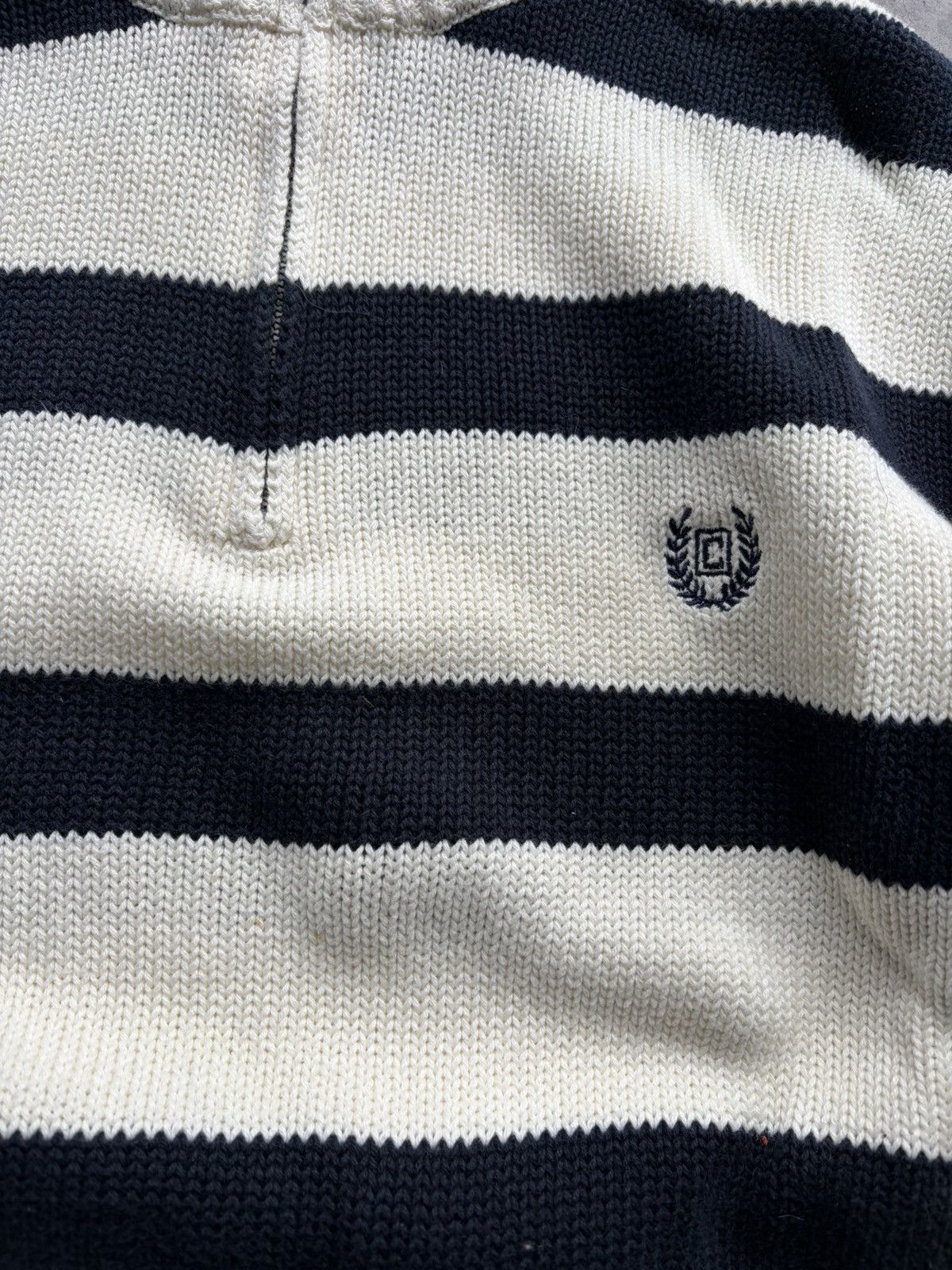 Chaps Chaps Cream/Black 1/4 Zip Cotton Preppy Mens Pullover 1990s Size US XL / EU 56 / 4 - 2 Thumbnail