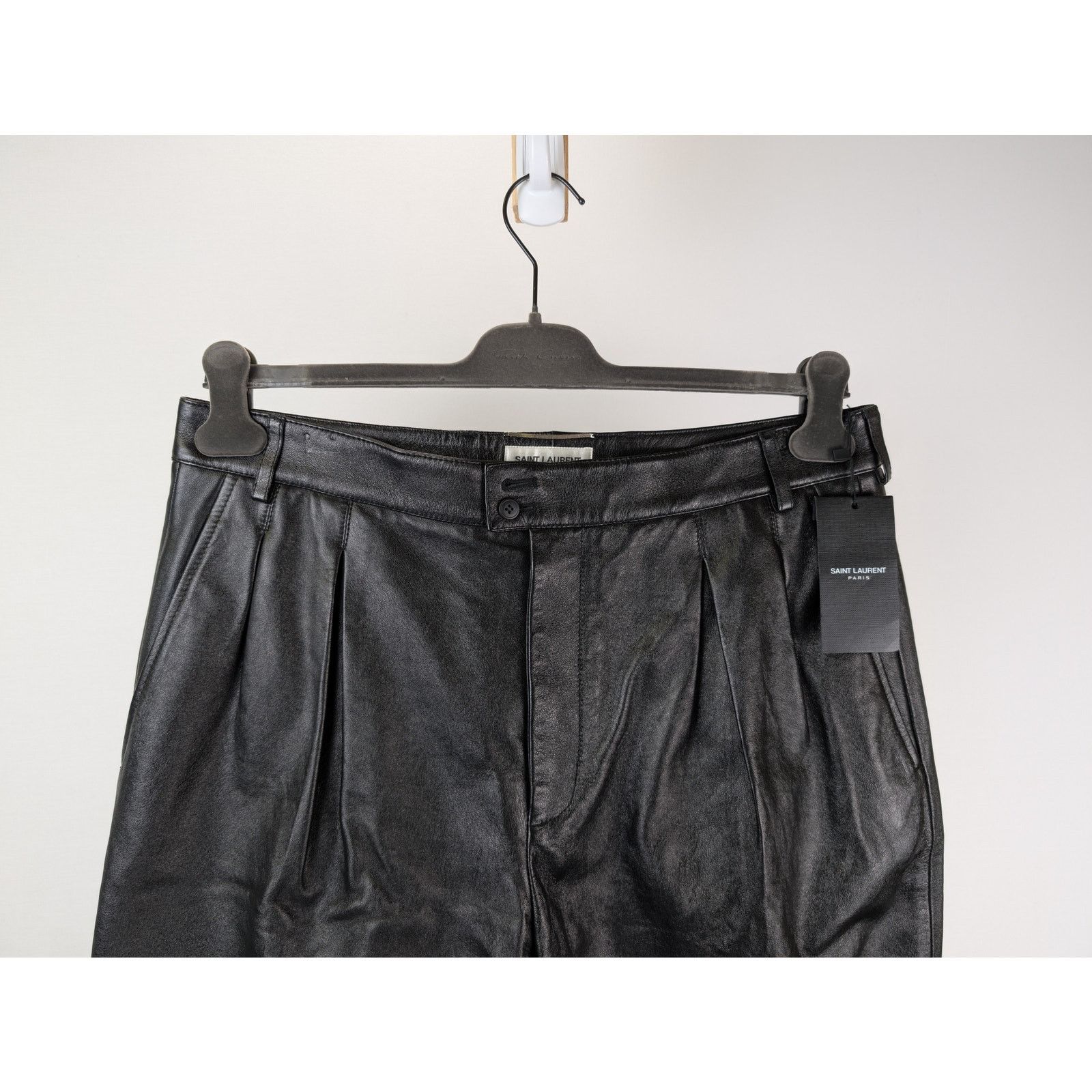 Saint Laurent Paris o1rshd1 Leather Bermuda Shorts in Black Size US 34 / EU 50 - 3 Thumbnail