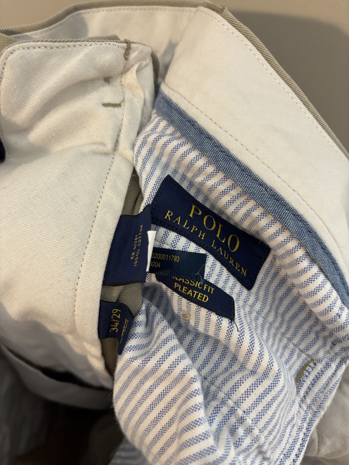 Polo Ralph Lauren Polo Ralph Lauren Classic Fit Pleated Chino Pants 34x29 Size US 34 / EU 50 - 4 Thumbnail