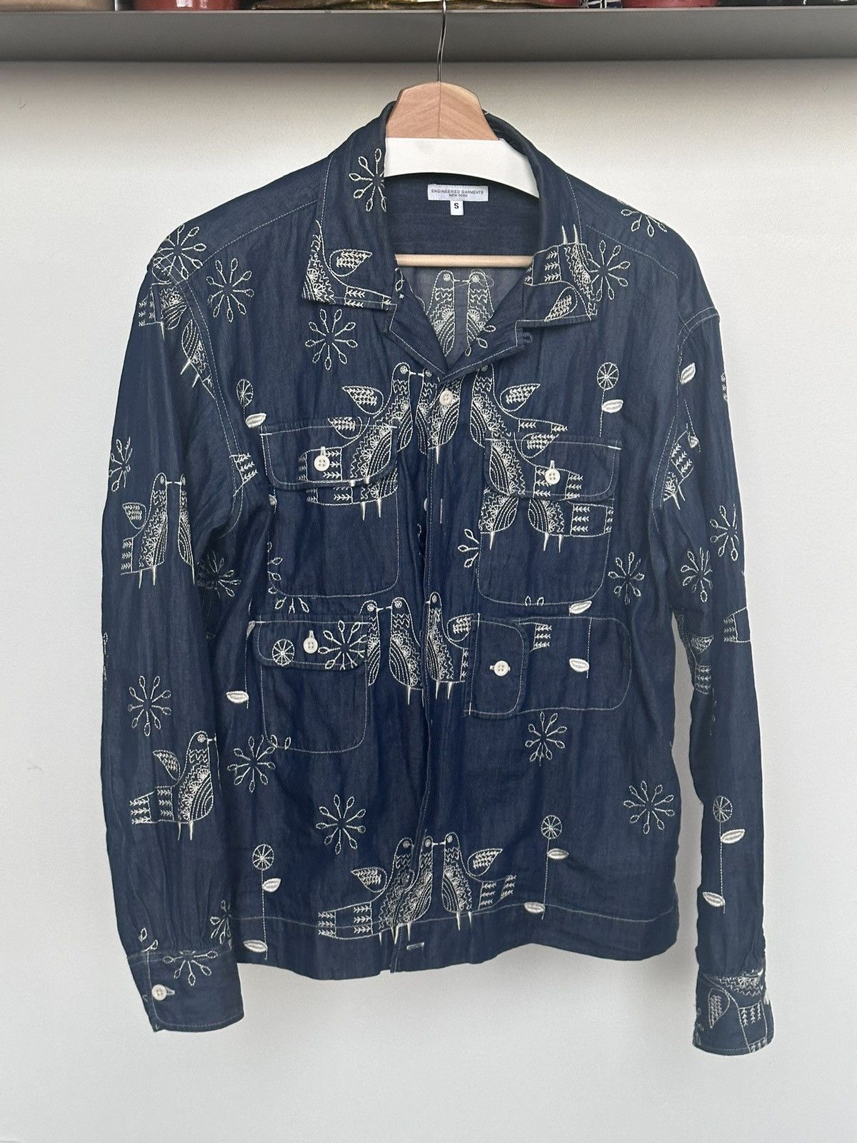 image of Engineered Garments Bowling Shirt in Blue, Men's (Size Small)