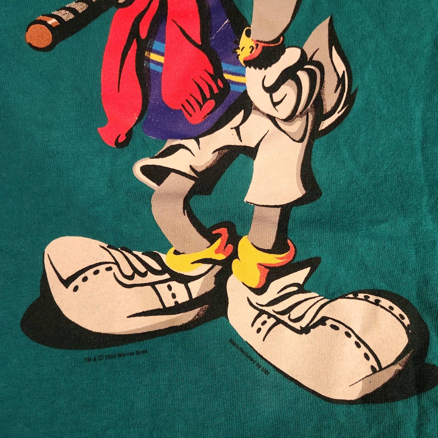 Tultex VINTAGE Looney Tunes Bunny Tennis T-Shirt Tultex Bugs Bunny 1990s Single Stitch Crew Neck Blue Men L Shirts Shirt Size US L / EU 52-54 / 3 - 4 Thumbnail