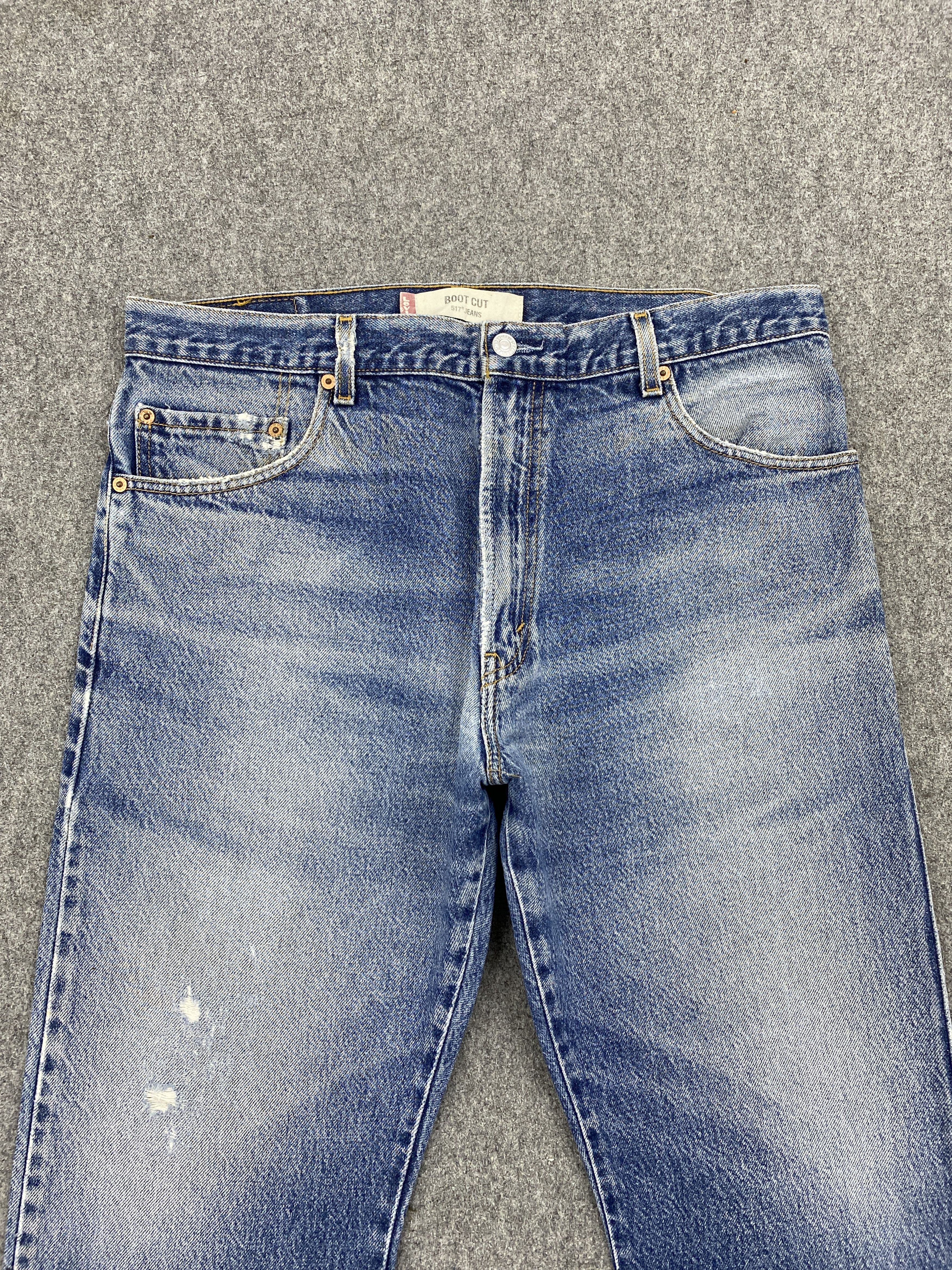Levi's Faded Blue Vintage Levis 517 Flared Bootcut Denim DP2599 Size US 35 - 2 Thumbnail