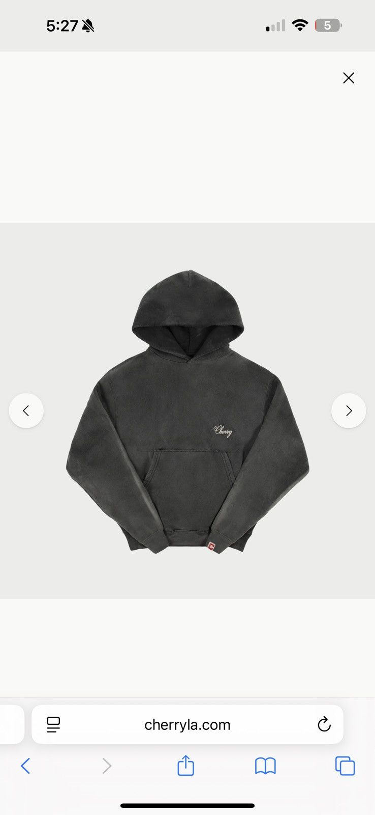 Cherry LA American Classic Hoodie (Sun Faded Black) Size US L / EU 52-54 / 3 - 1 Thumbnail
