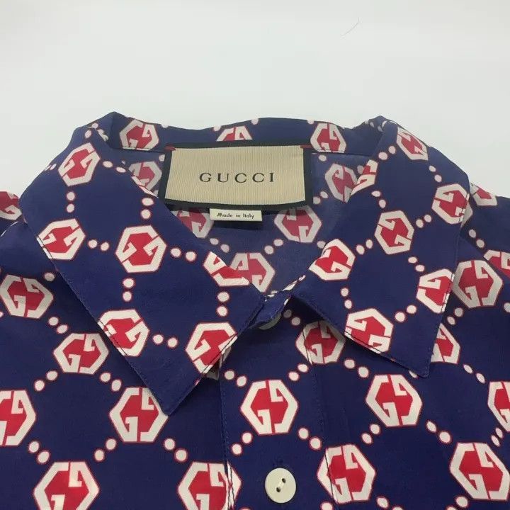 Gucci Gucci Gucci Logo Printed Silk Bowling Shirt -2506 Size US M / EU 48-50 / 2 - 7 Thumbnail