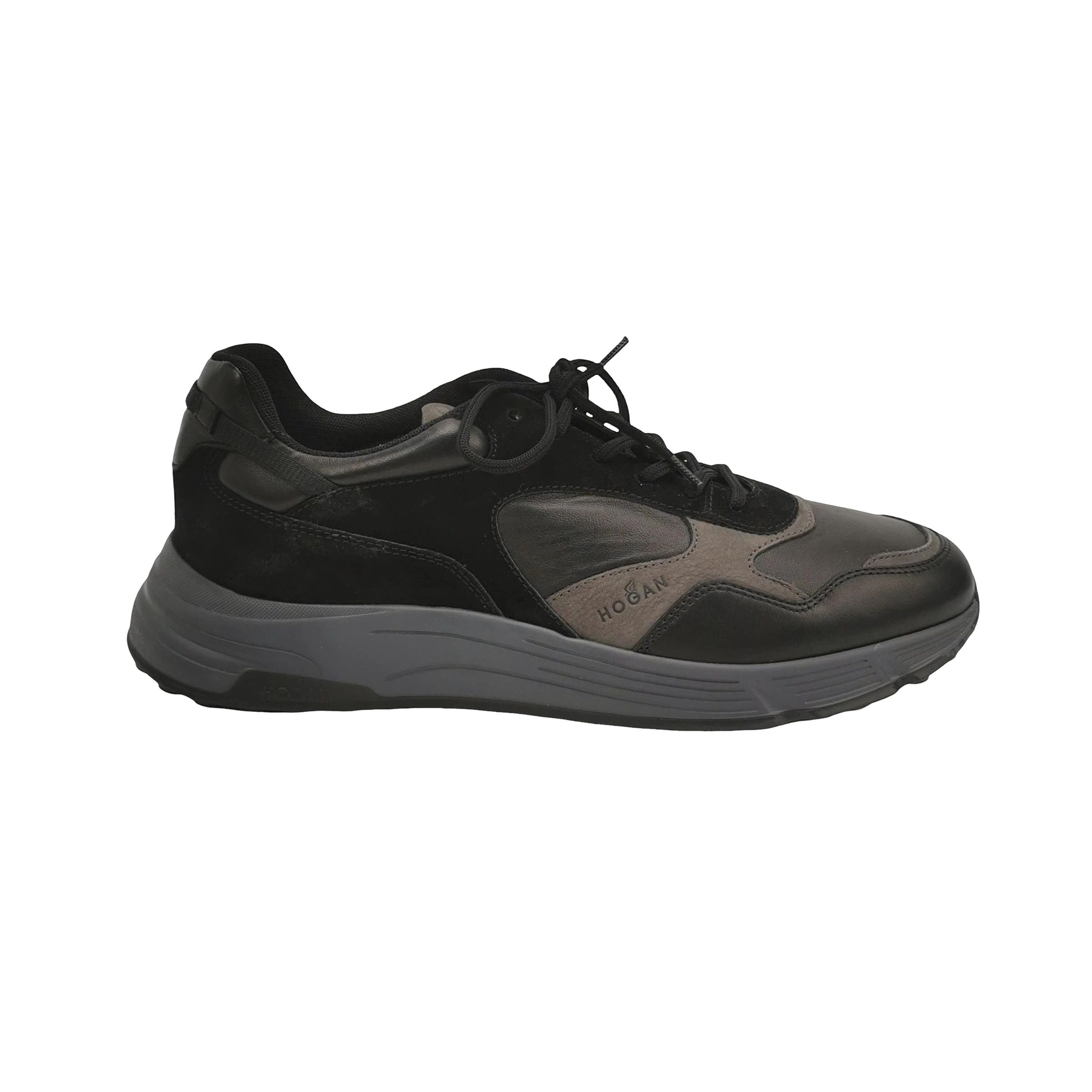 Hogan Hogan Black Leather Suede Low Top Sneakers EU 43 Size US 10 / EU 43 - 1 Thumbnail
