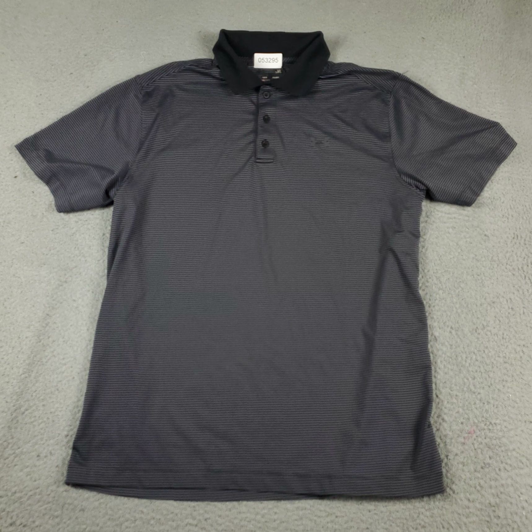 Under Armour Under Armour Polo Shirt Mens Size Large Gray Striped Golf Casual Short Sleeve Size US L / EU 52-54 / 3 - 2 Thumbnail